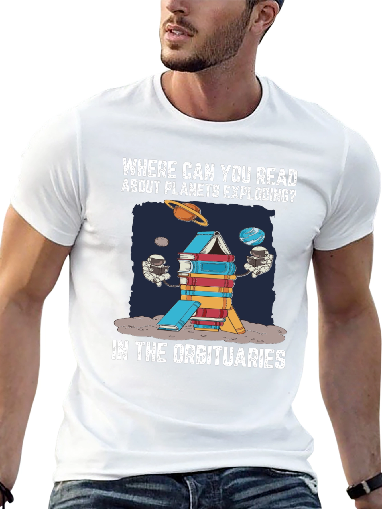 Planets Exploding Book T-Shirt