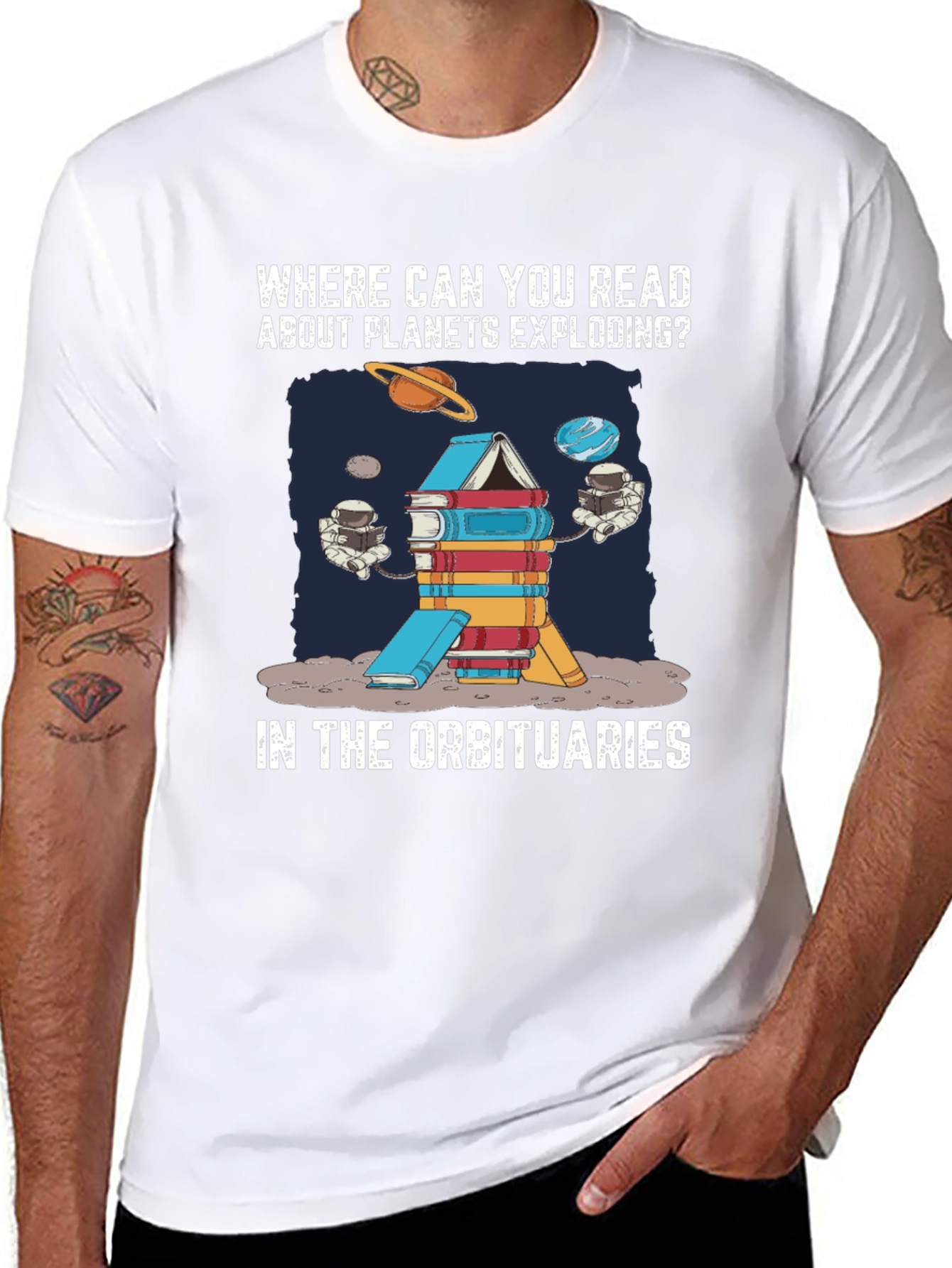 Planets Exploding Book T-Shirt