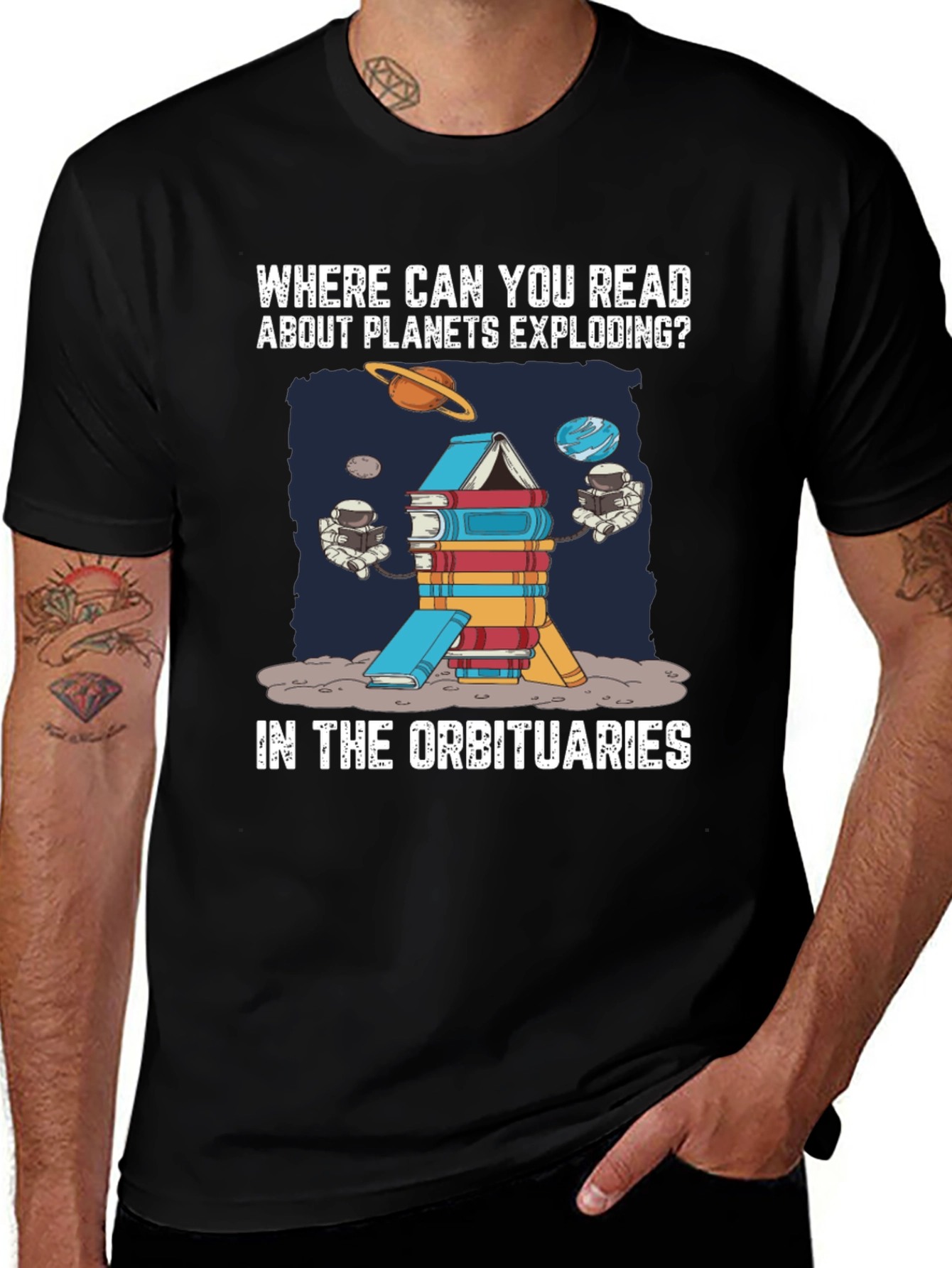 Planets Exploding Book T-Shirt