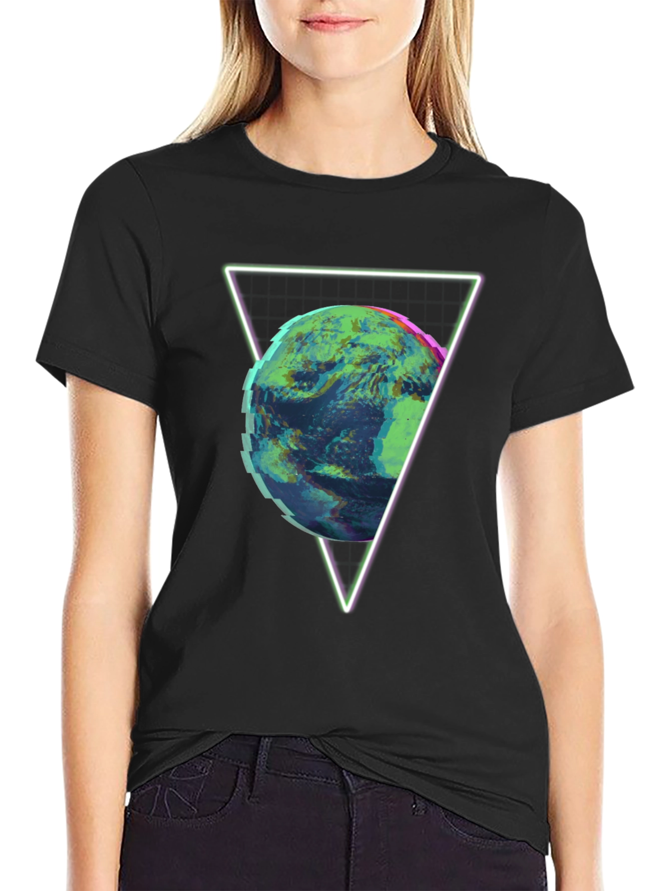 Geometric Planet Graphic T-Shirt - Modern Aesthetic