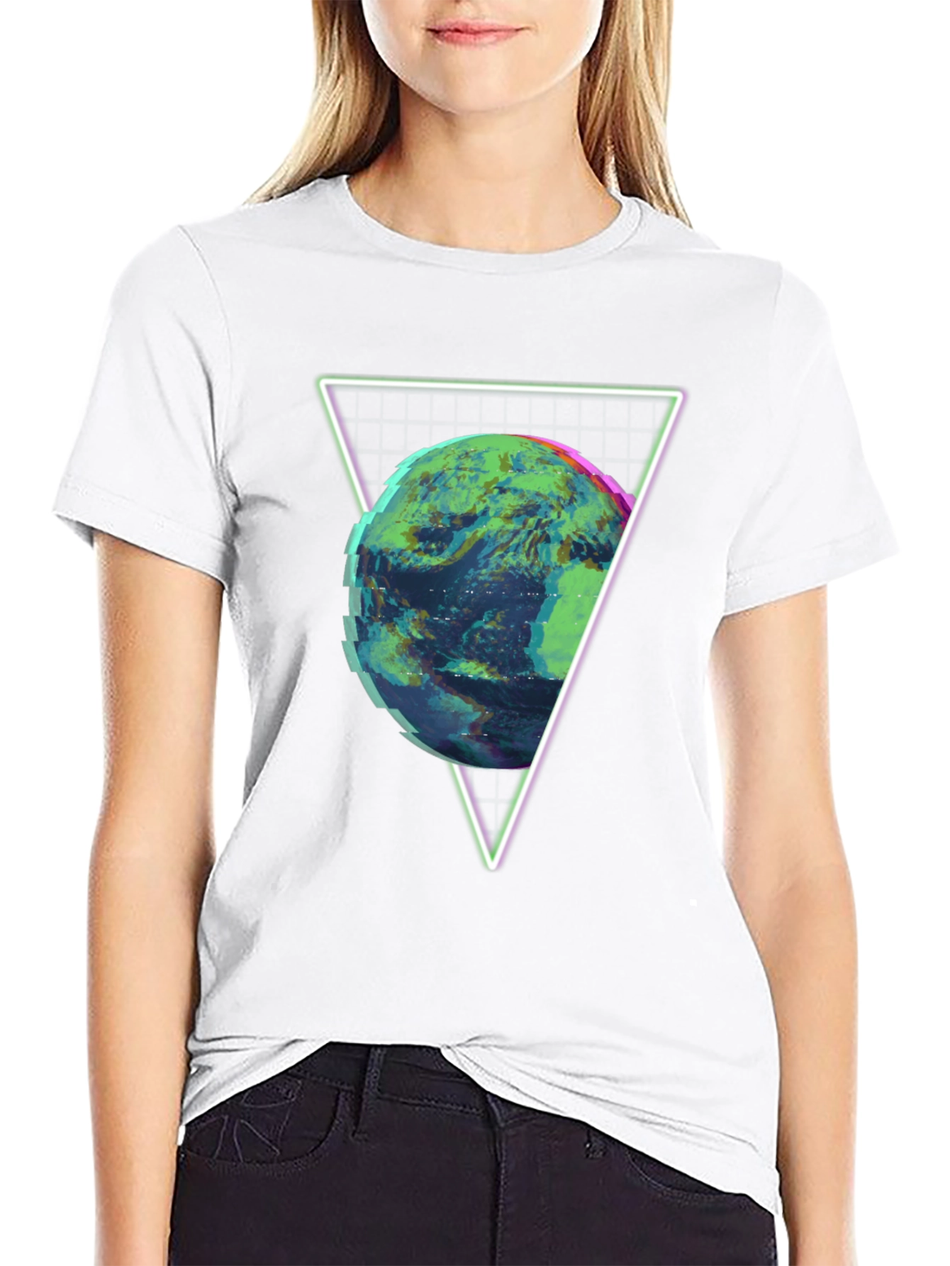Geometric Planet Graphic T-Shirt - Modern Aesthetic