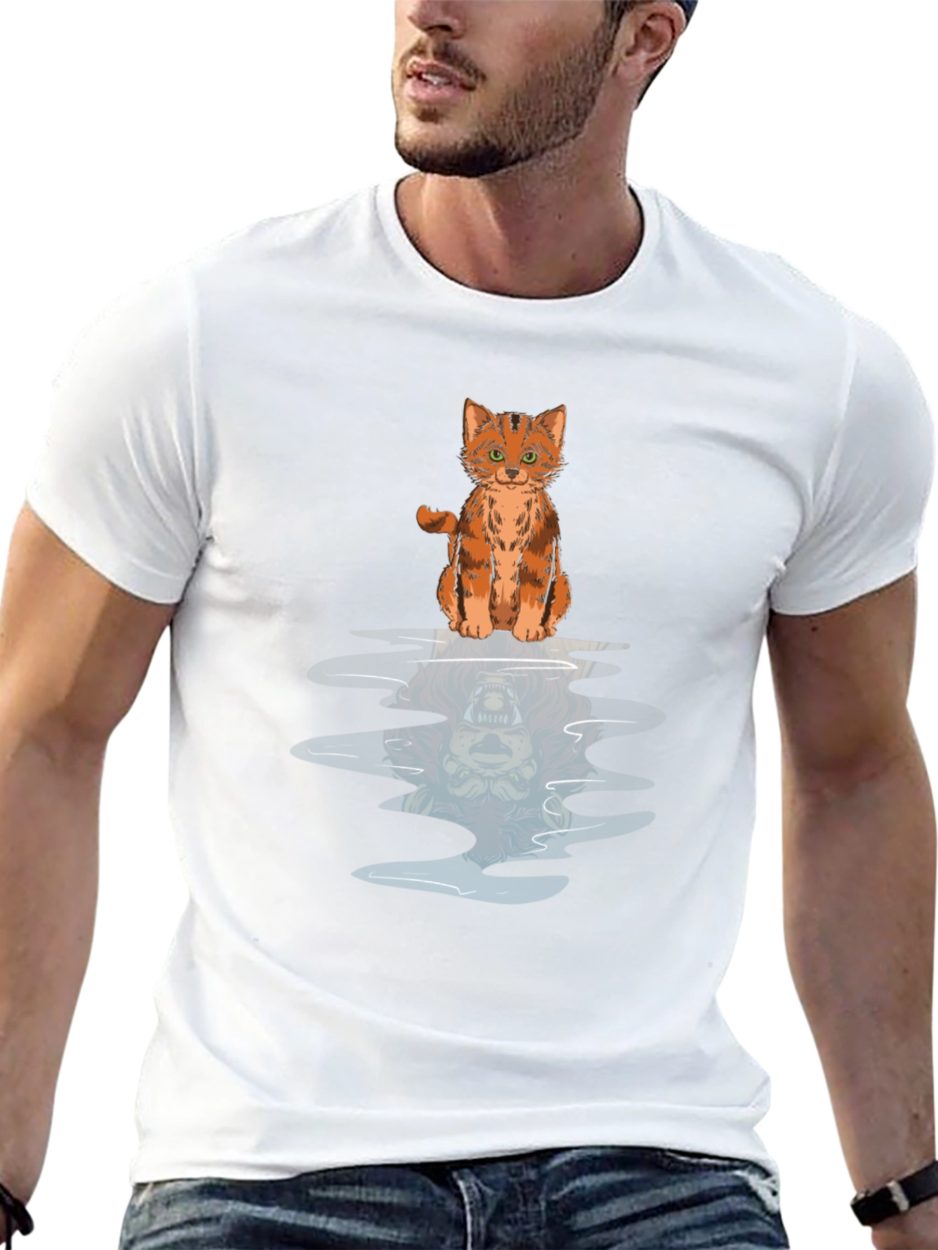 Cat Reflection Graphic Tee