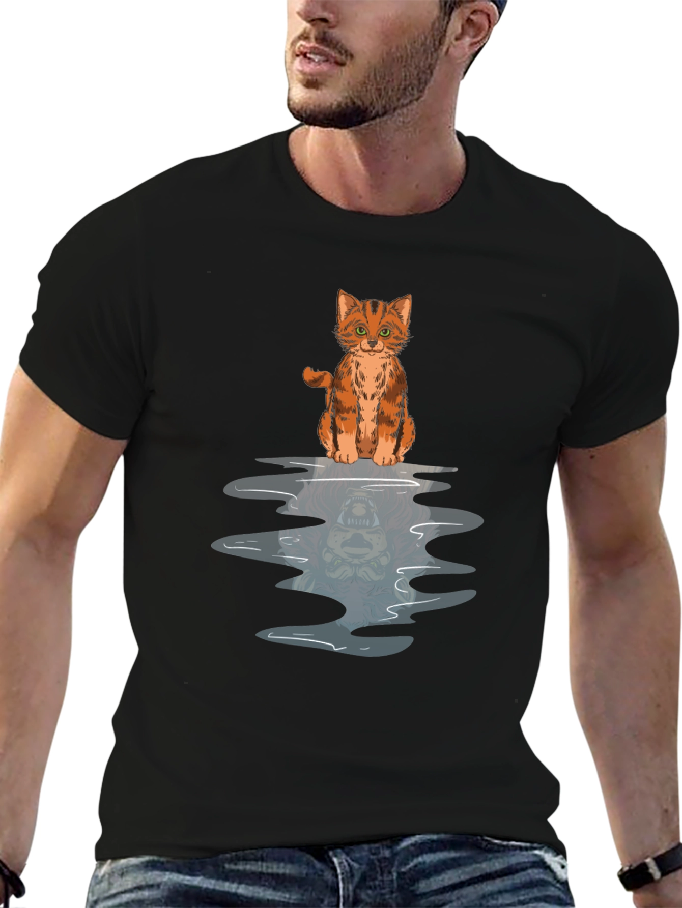 Cat Reflection Graphic Tee