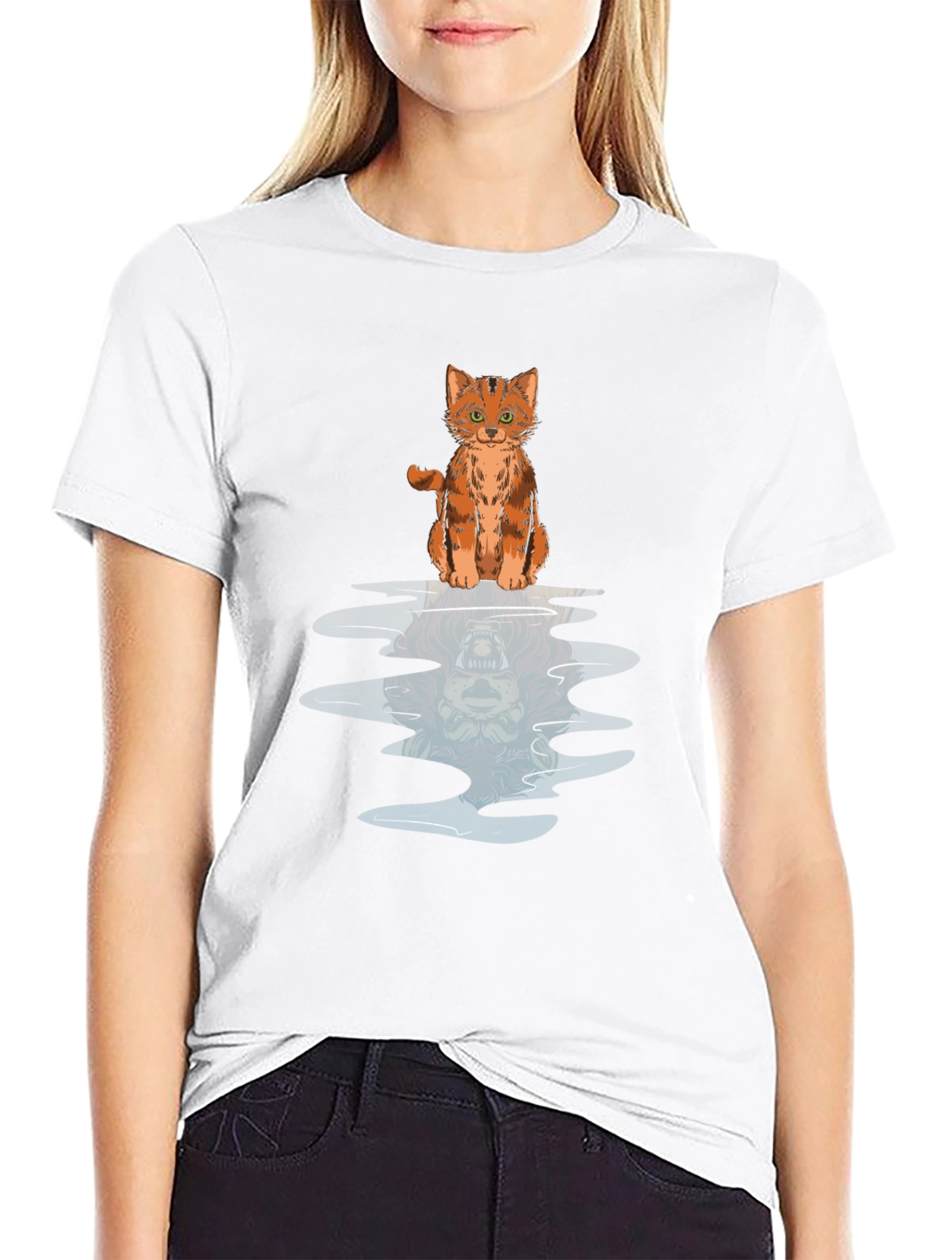 Cat Reflection Graphic Tee