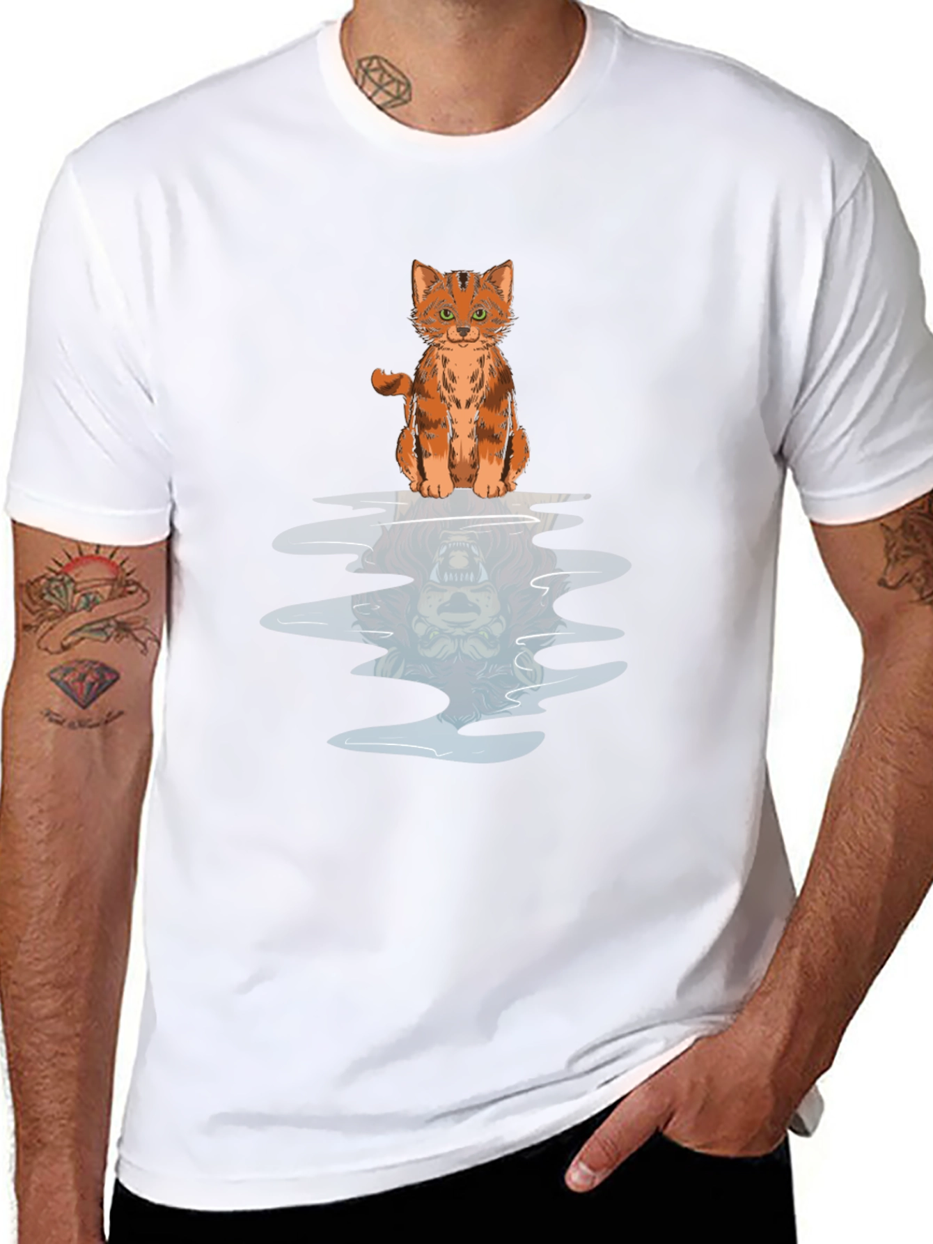 Cat Reflection Graphic Tee