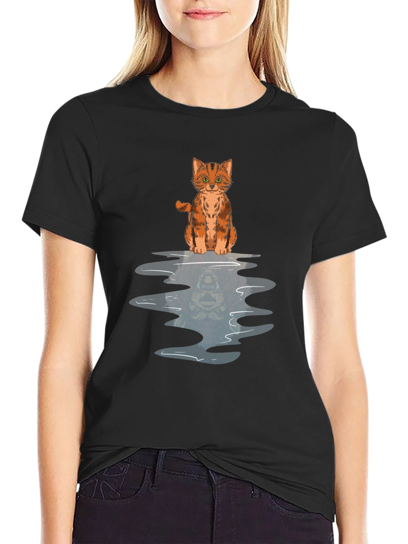 Cat Reflection Graphic Tee