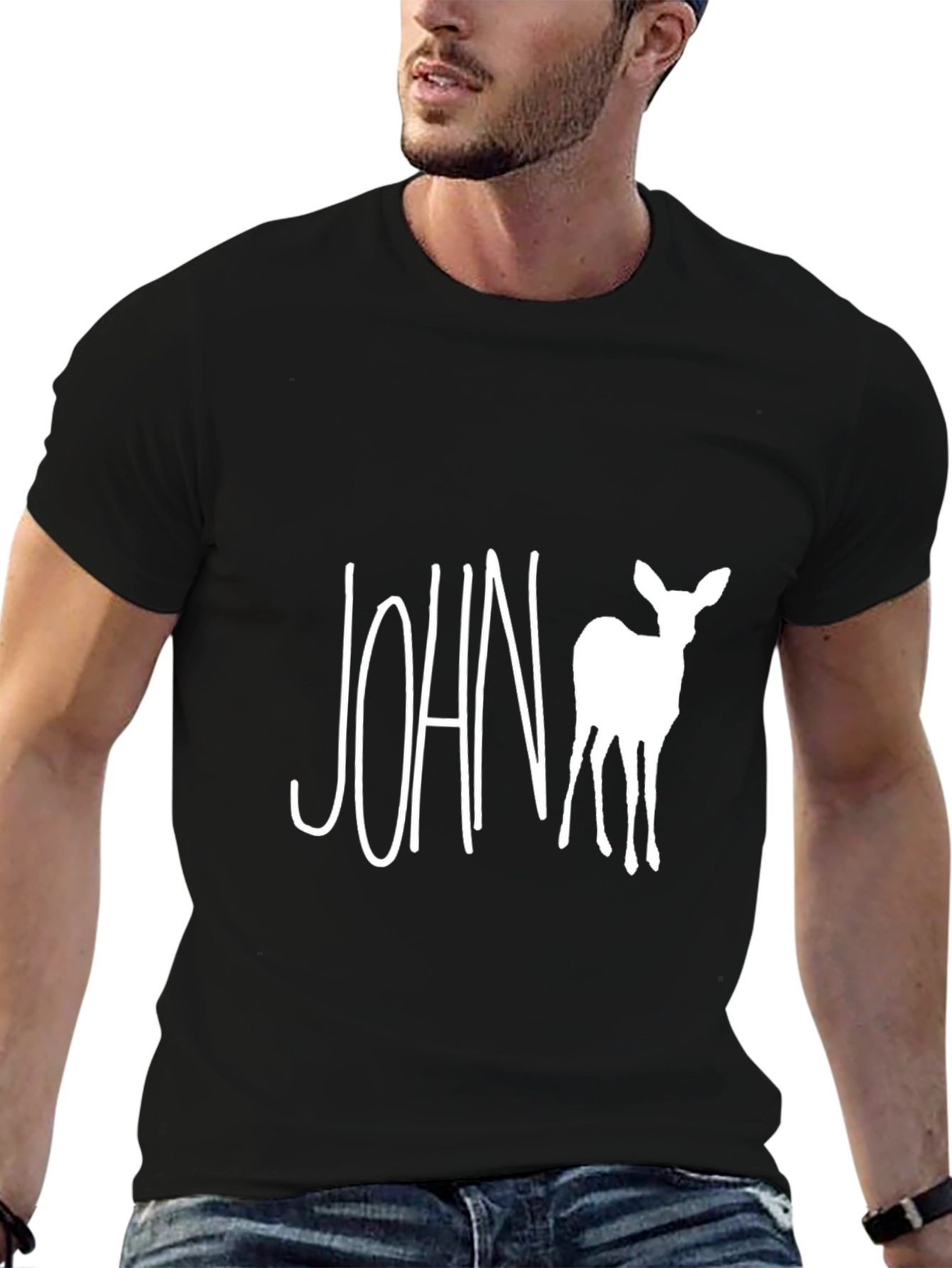 John Deer T-Shirt - Black Cotton Tee