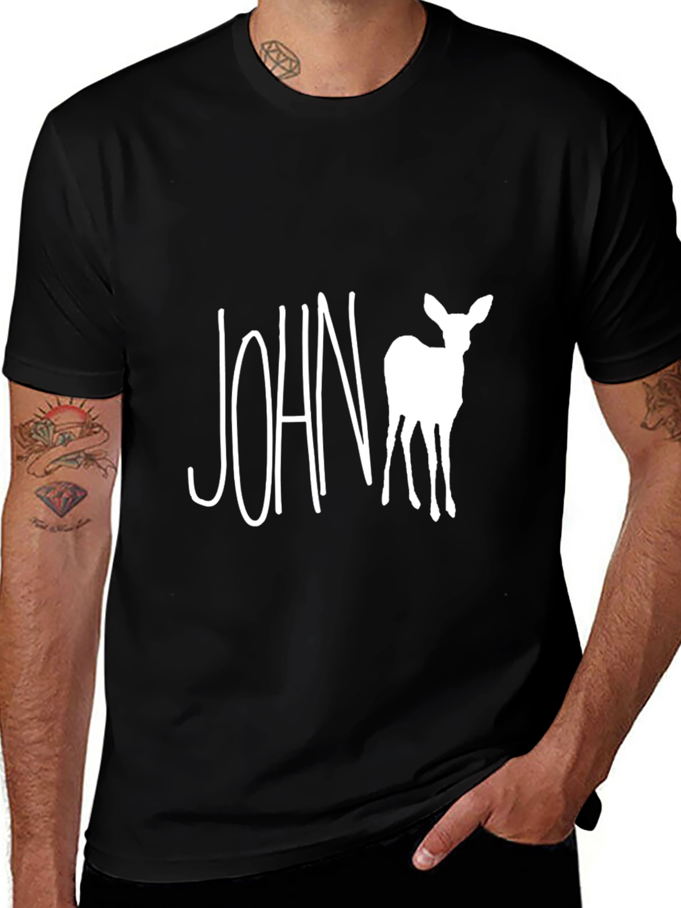 John Deer T-Shirt - Black Cotton Tee