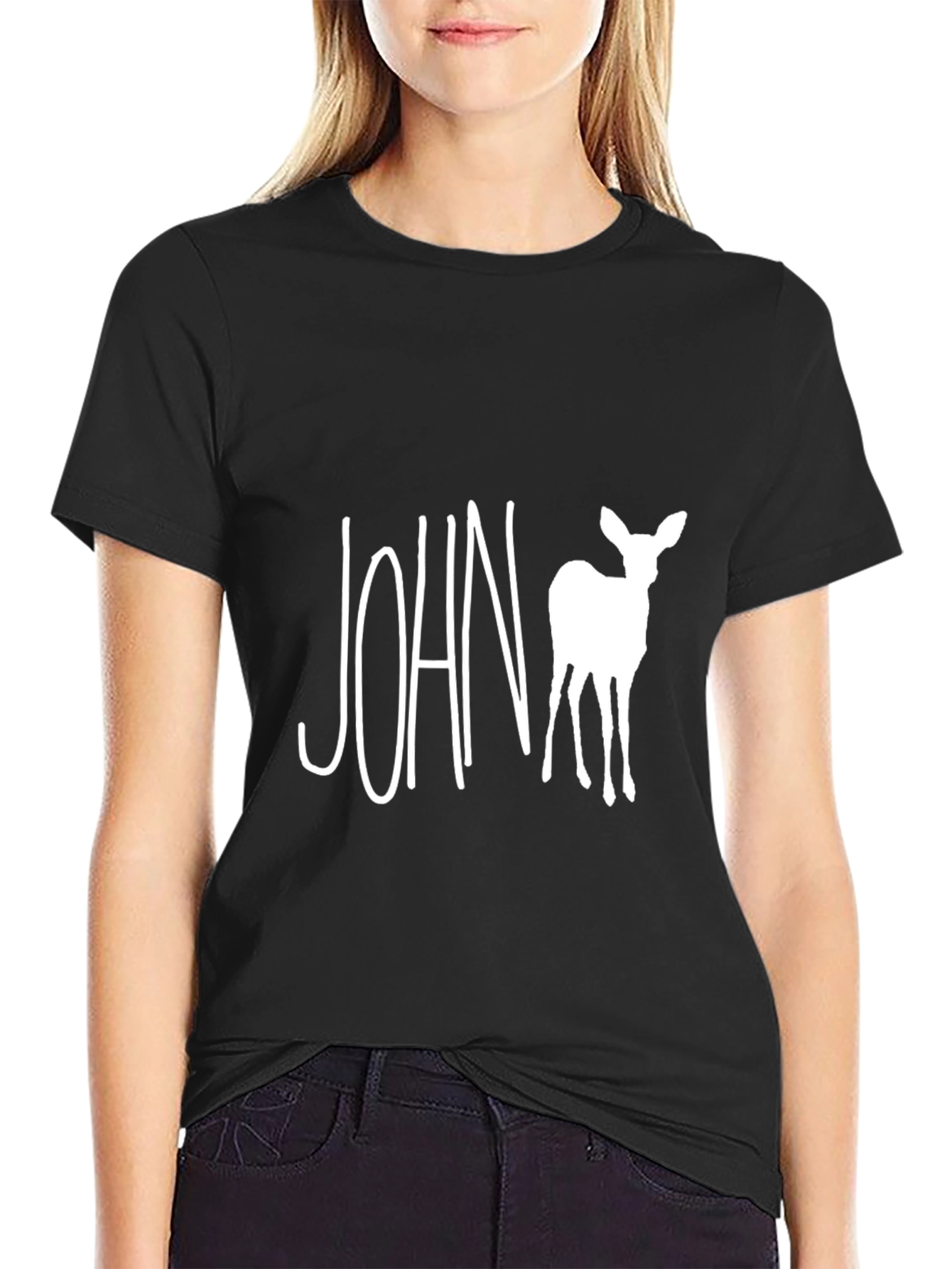 John Deer T-Shirt - Black Cotton Tee