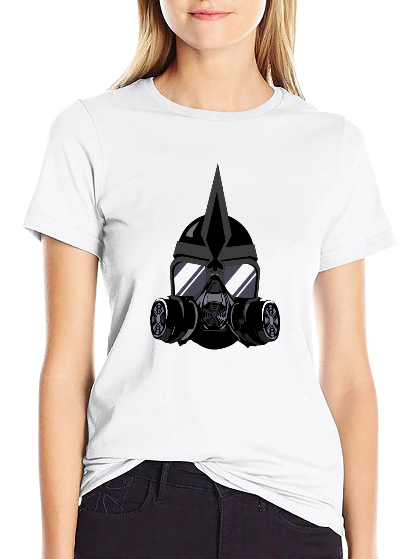 Cool Graphic Tee - Gas Mask Helmet Black T-Shirt