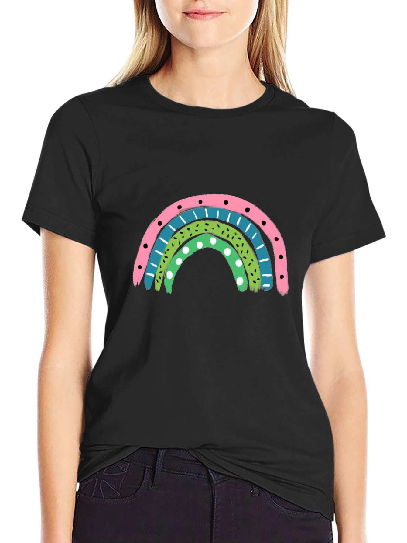 Retro Rainbow Graphic Tee - Stylish Comfort