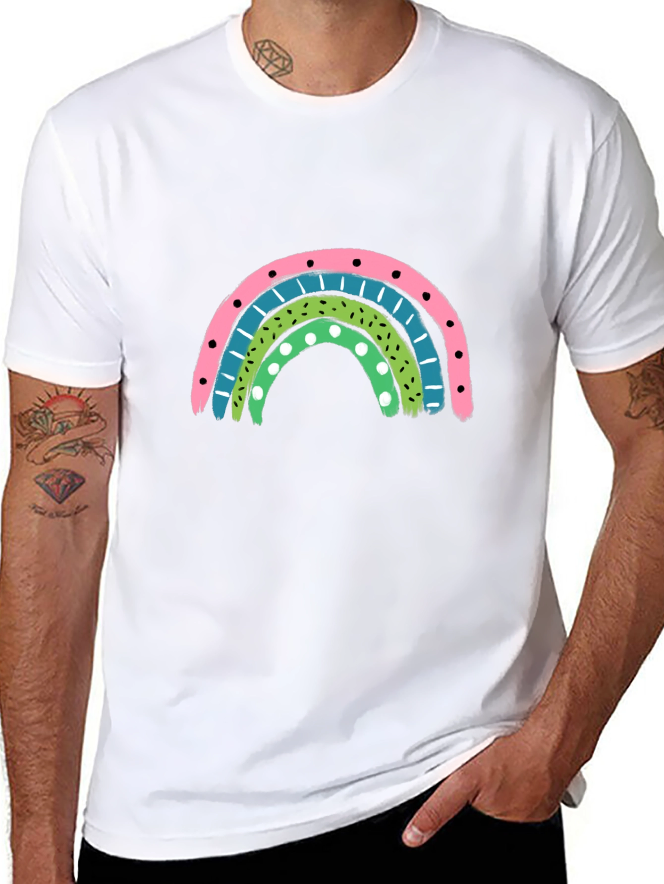 Retro Rainbow Graphic Tee - Stylish Comfort