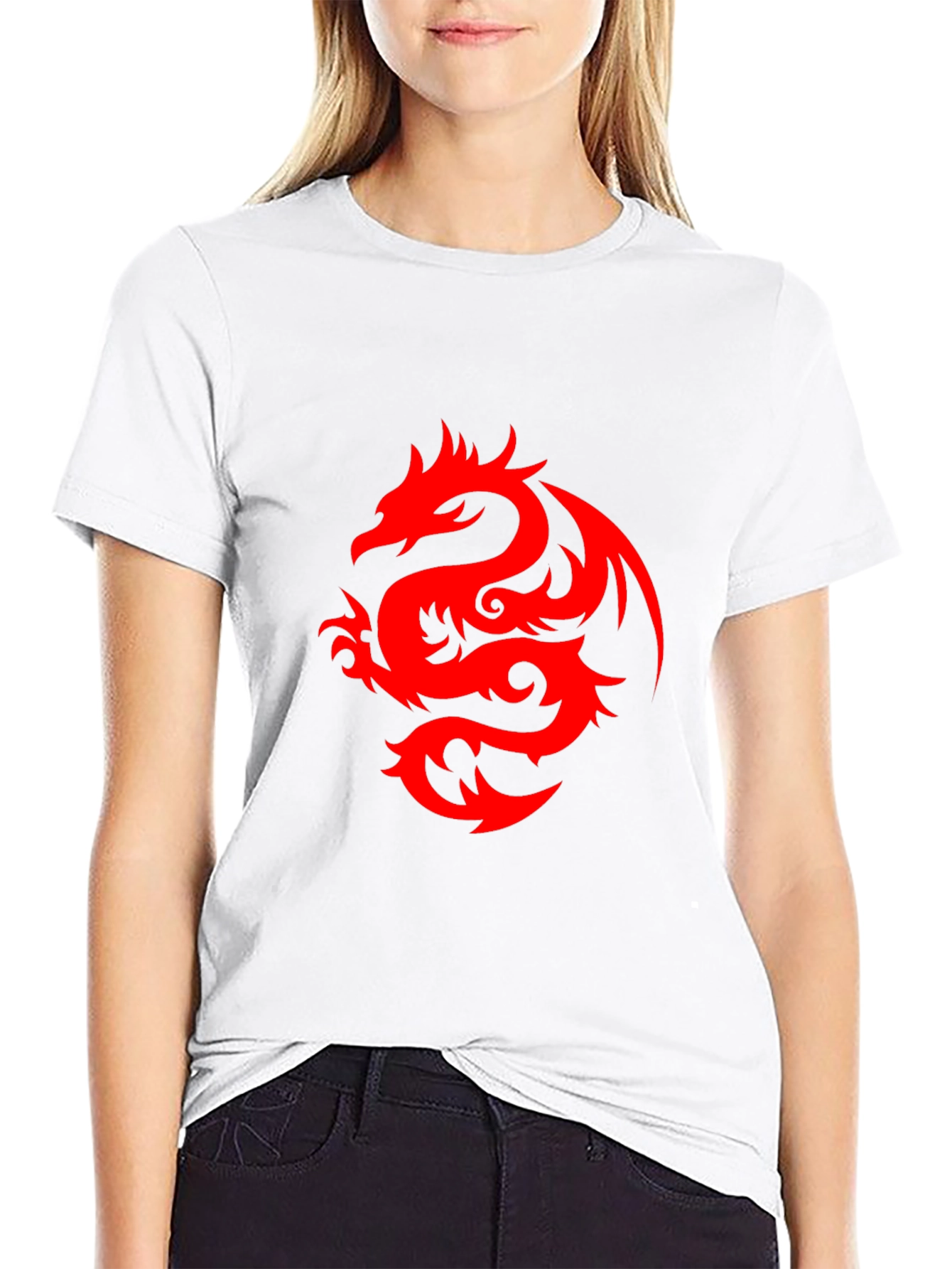 Red Dragon Graphic Black T-Shirt