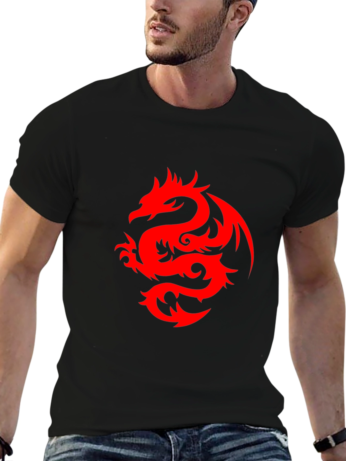 Red Dragon Graphic Black T-Shirt