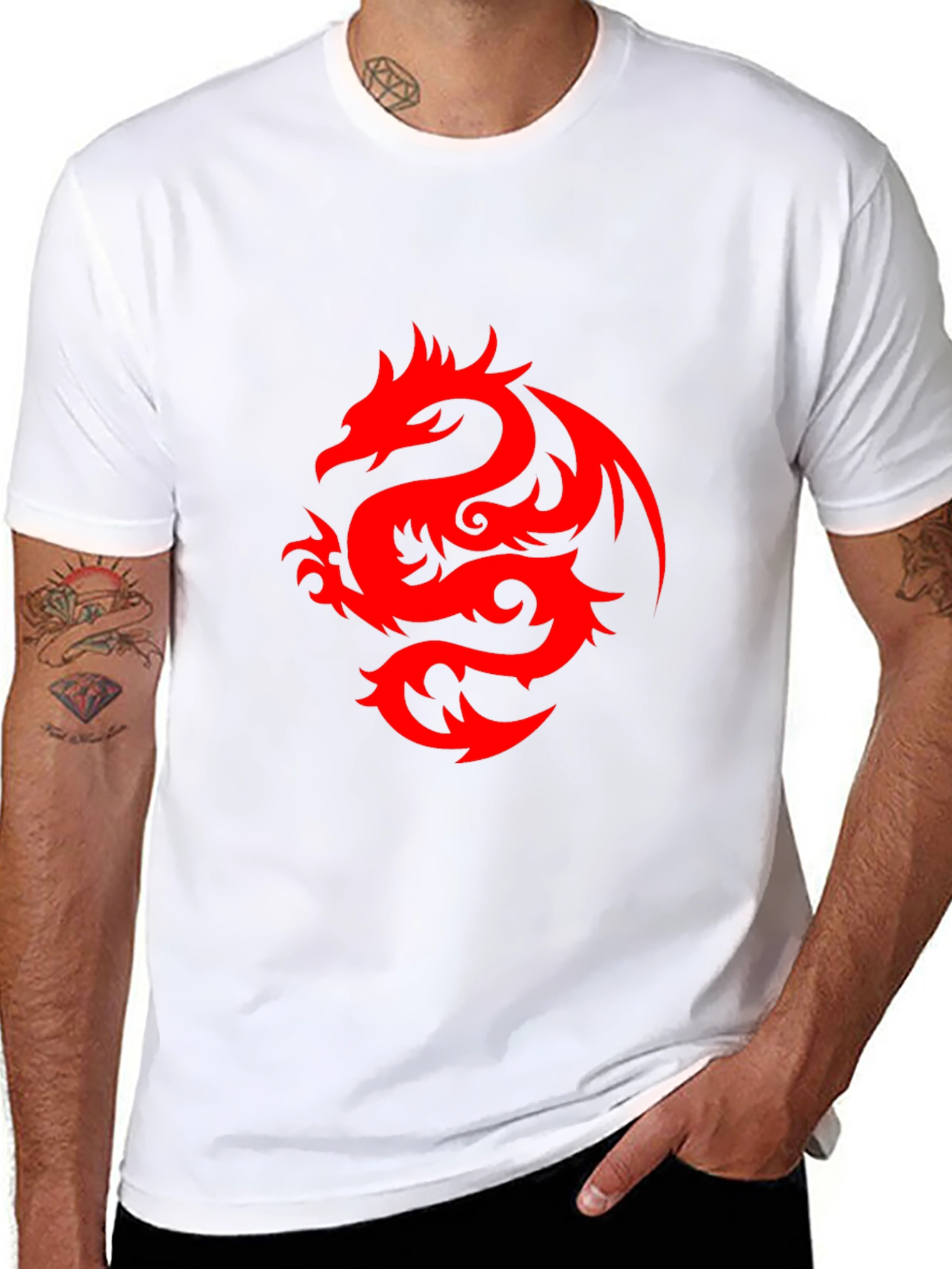 Red Dragon Graphic Black T-Shirt