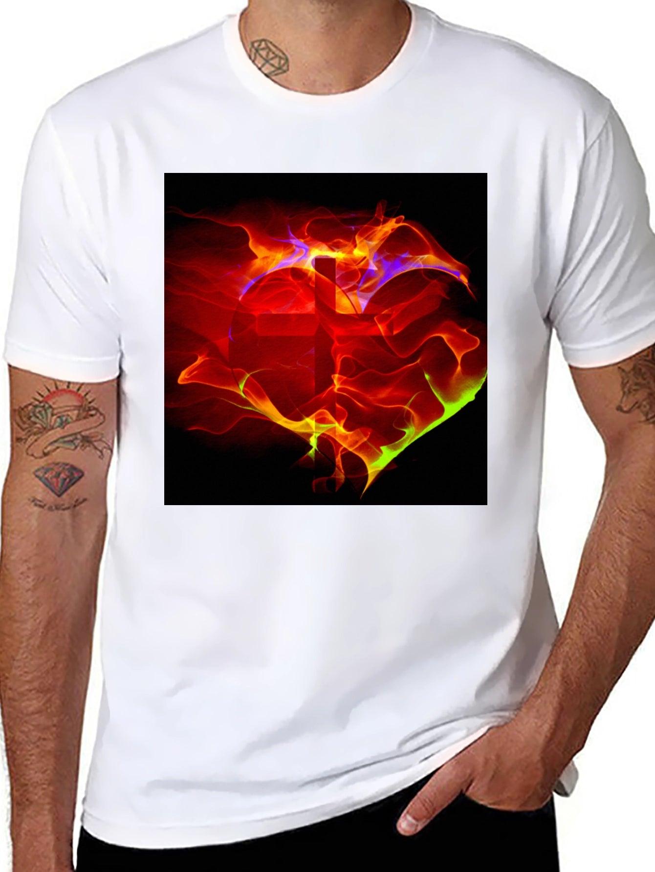 Fiery Cross Graphic Tee - Bold Christian Apparel