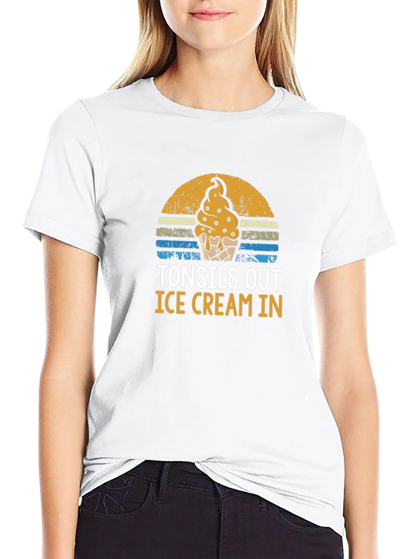 Tonsils Out Ice Cream In Graphic Tee