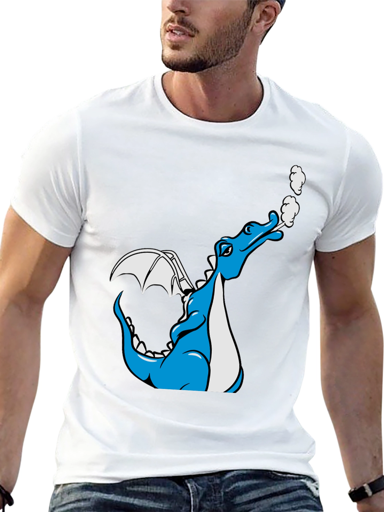 Dragon Graphic Tee - Cool Cartoon Design Black T-Shirt