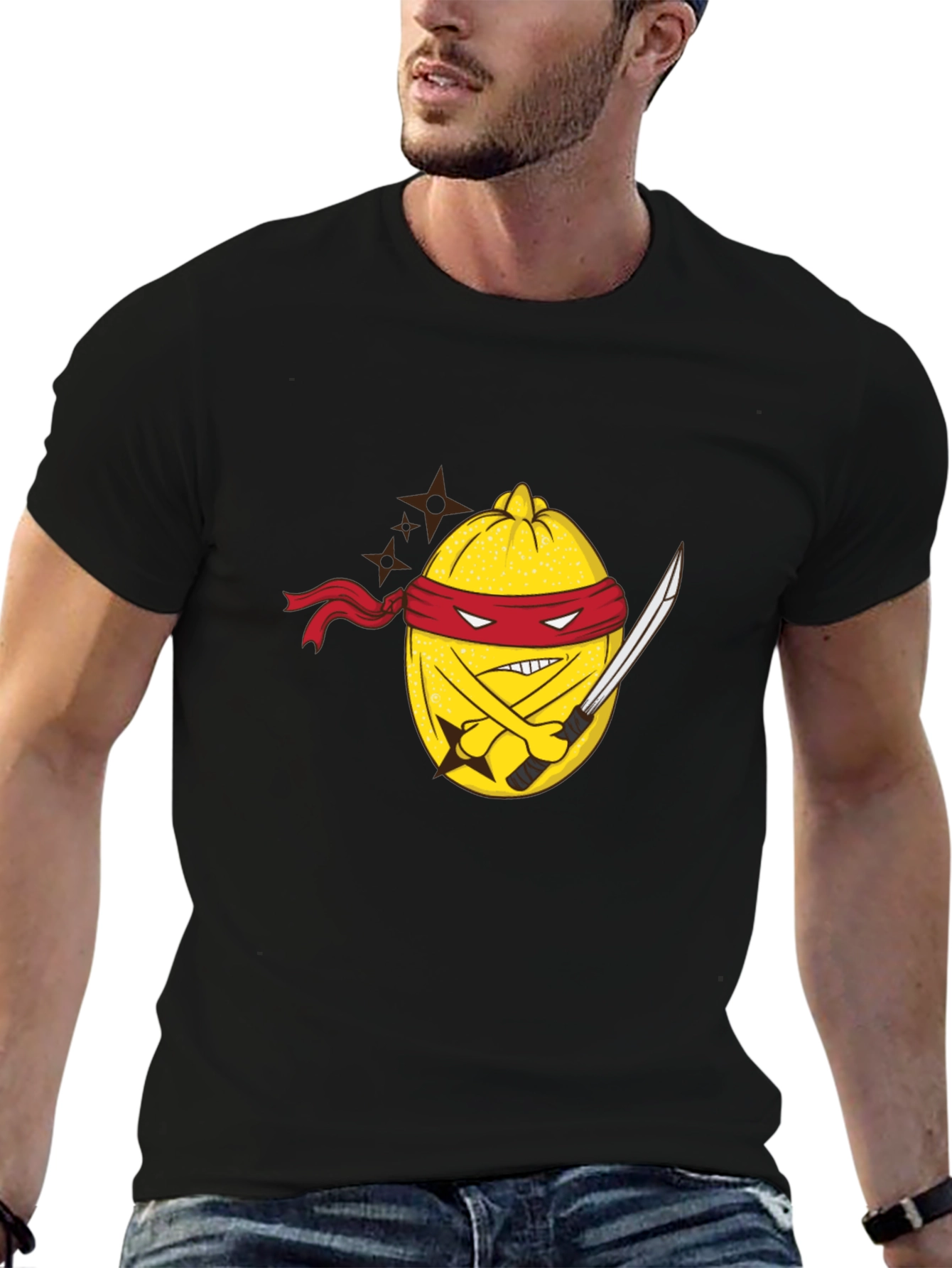 Ninja Lemon Graphic Tee - Black Cotton Blend
