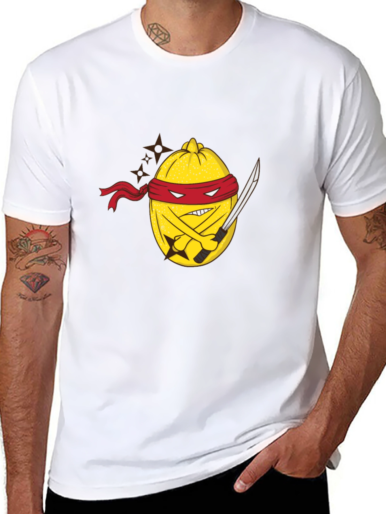 Ninja Lemon Graphic Tee - Black Cotton Blend