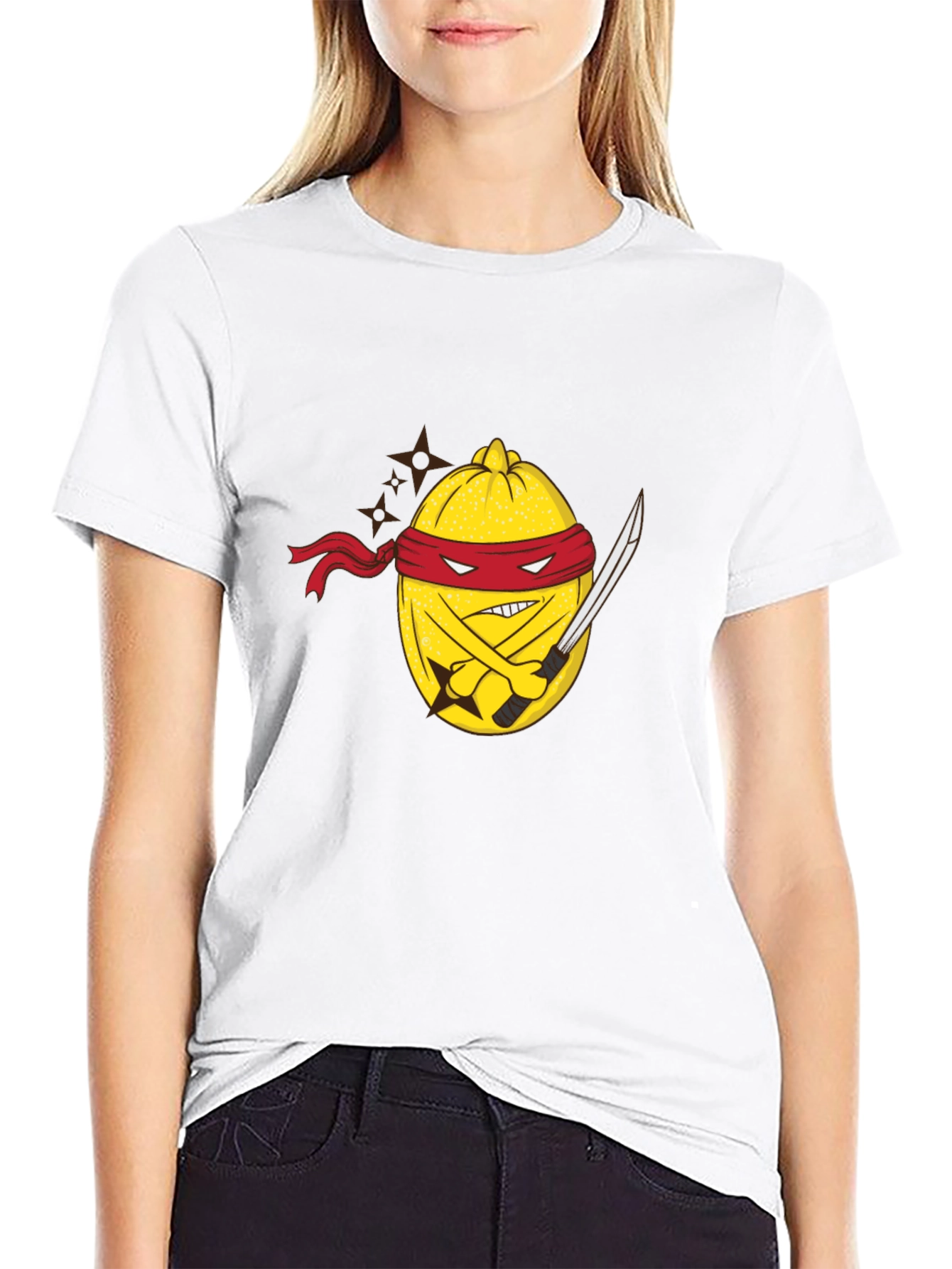 Ninja Lemon Graphic Tee - Black Cotton Blend