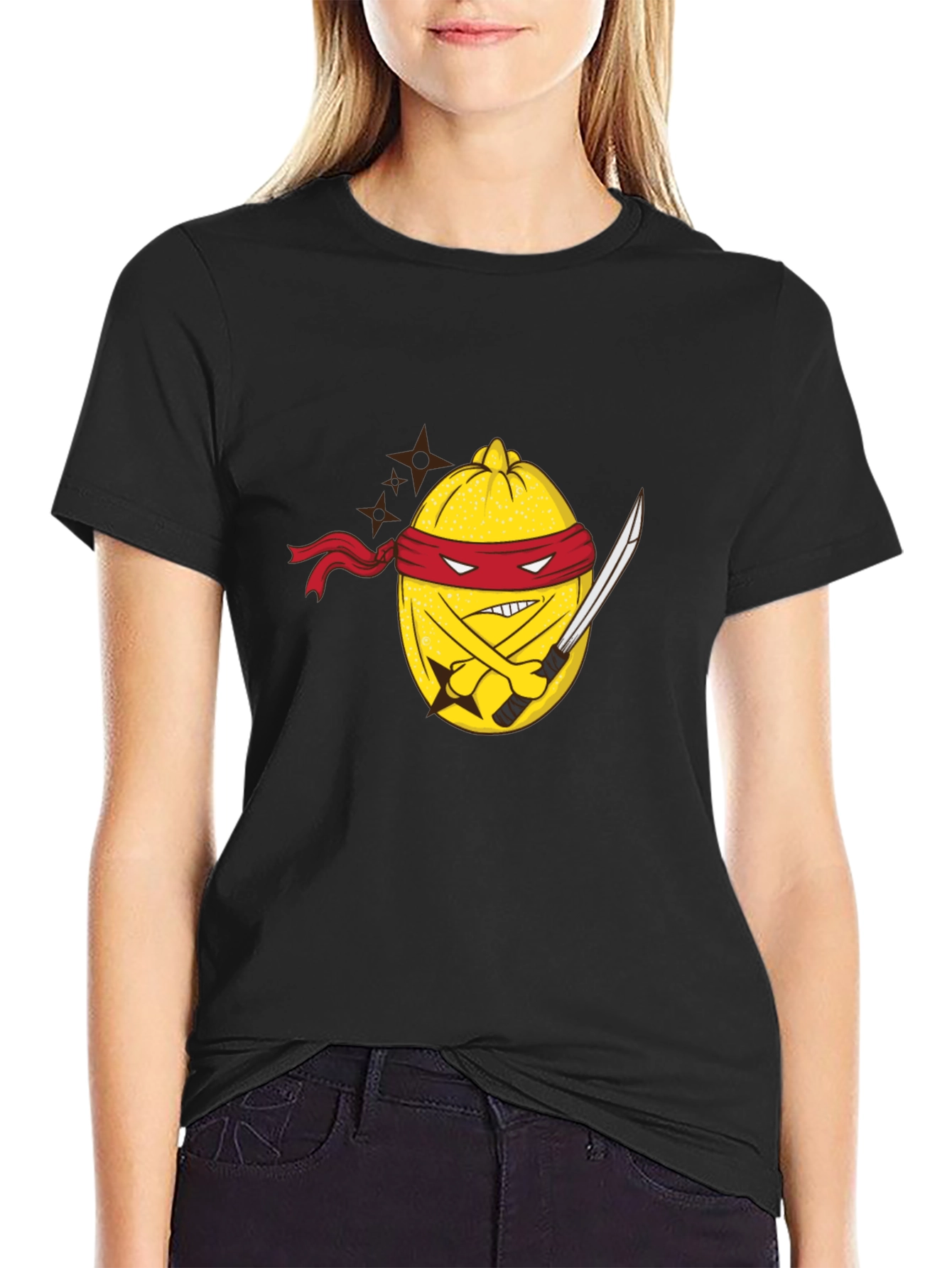 Ninja Lemon Graphic Tee - Black Cotton Blend