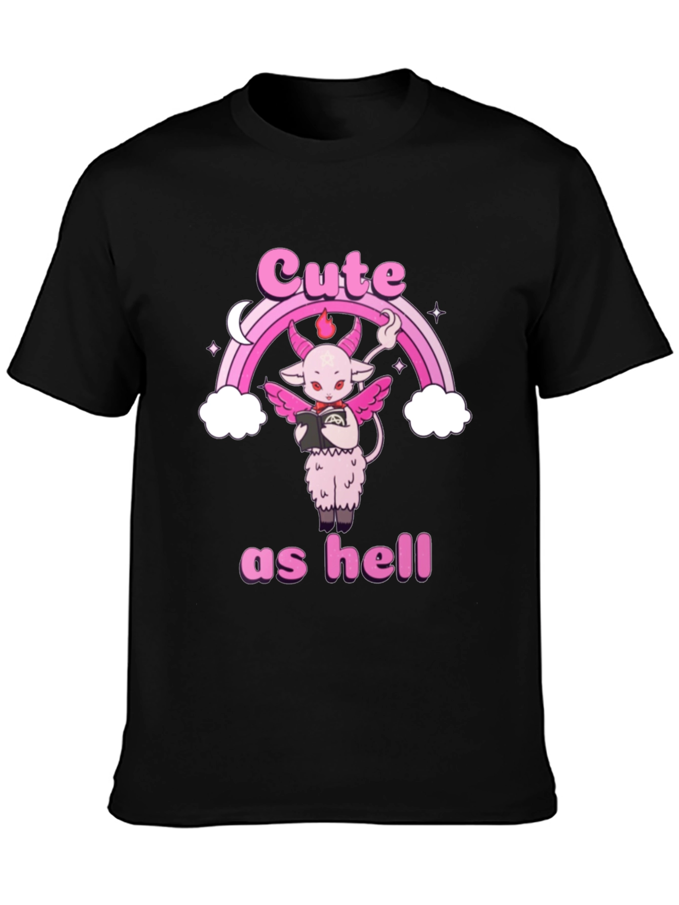 Cute as Hell Baphomet Graphic Tee - Goth Style