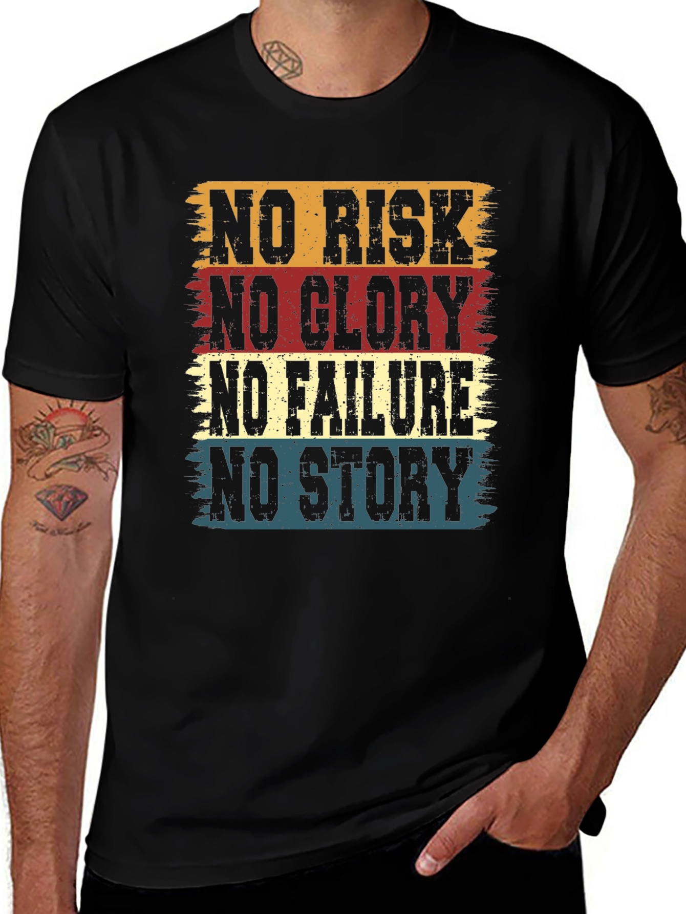 No Risk No Glory Mens Graphic Tee