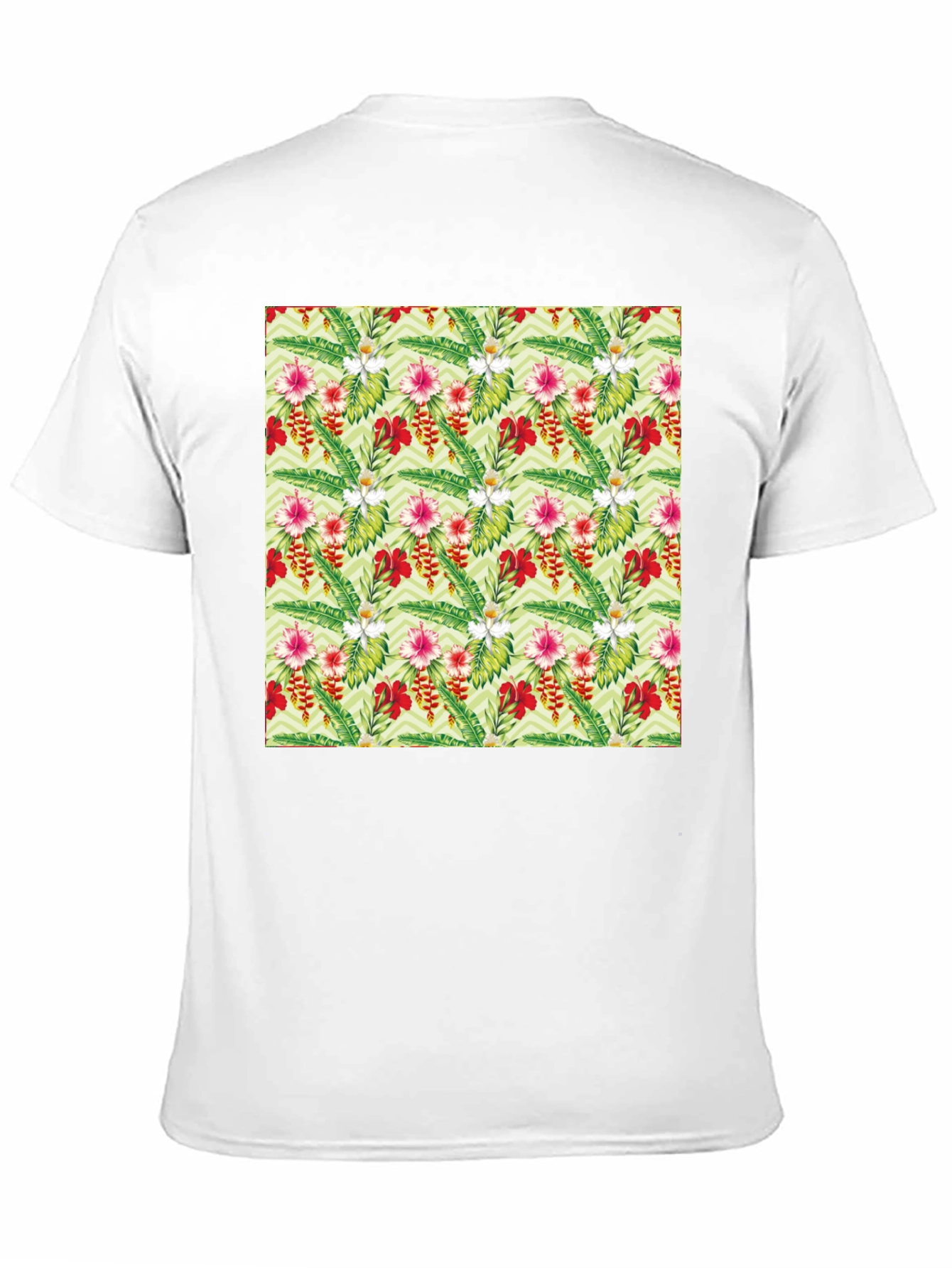 Tropical Floral Print Black T-Shirt