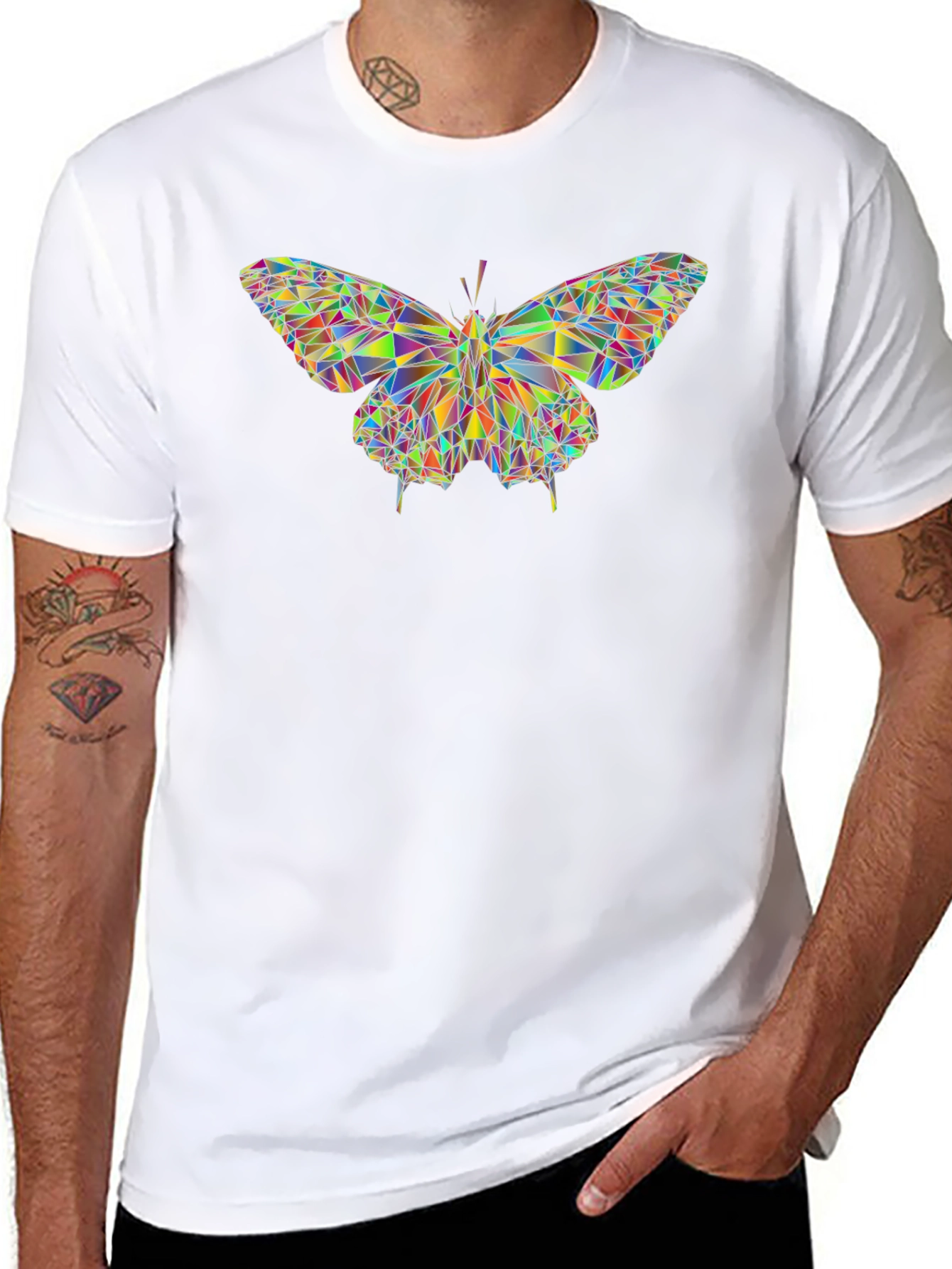 Prismatic Butterfly Black T-Shirt