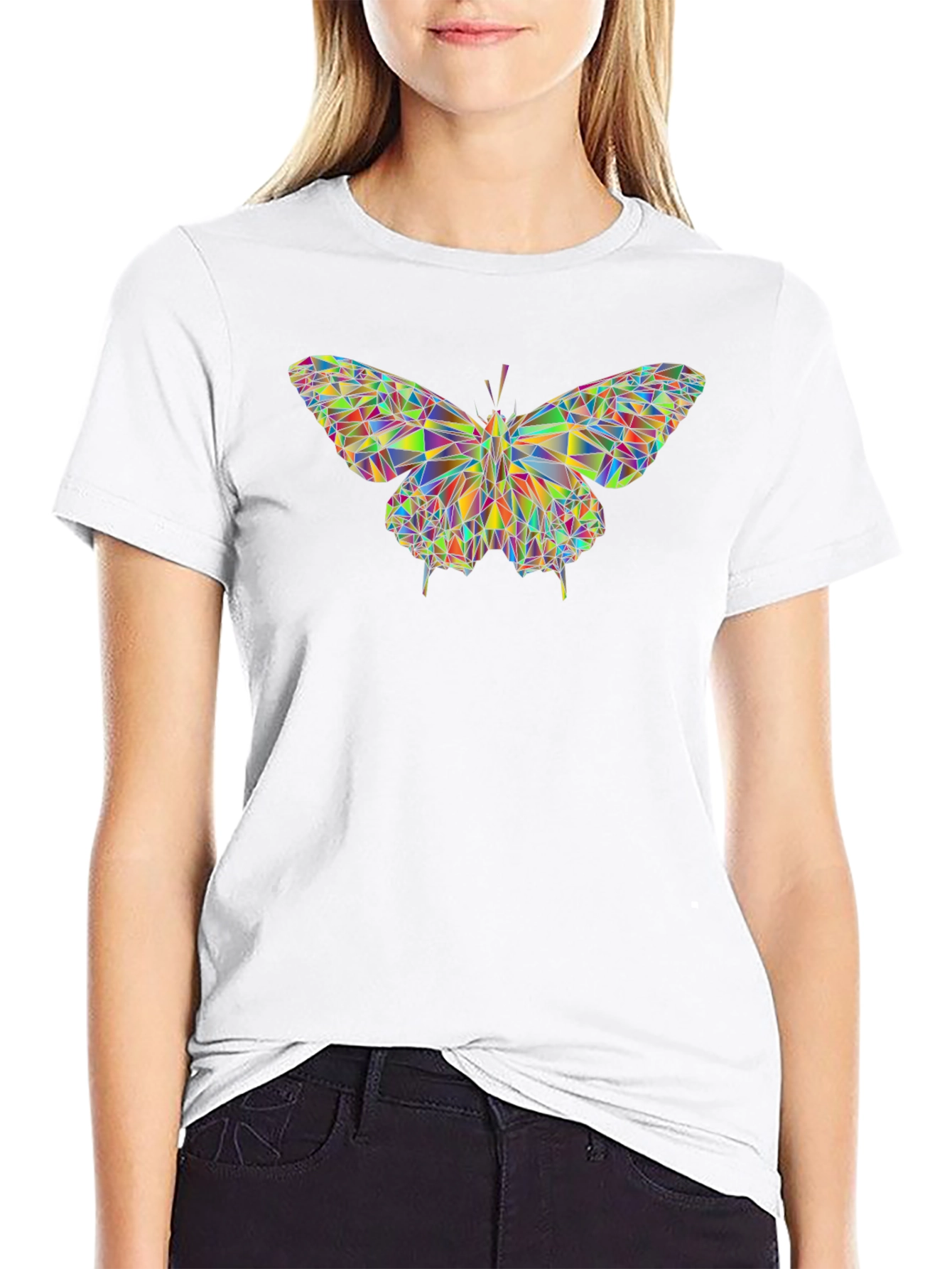 Prismatic Butterfly Black T-Shirt