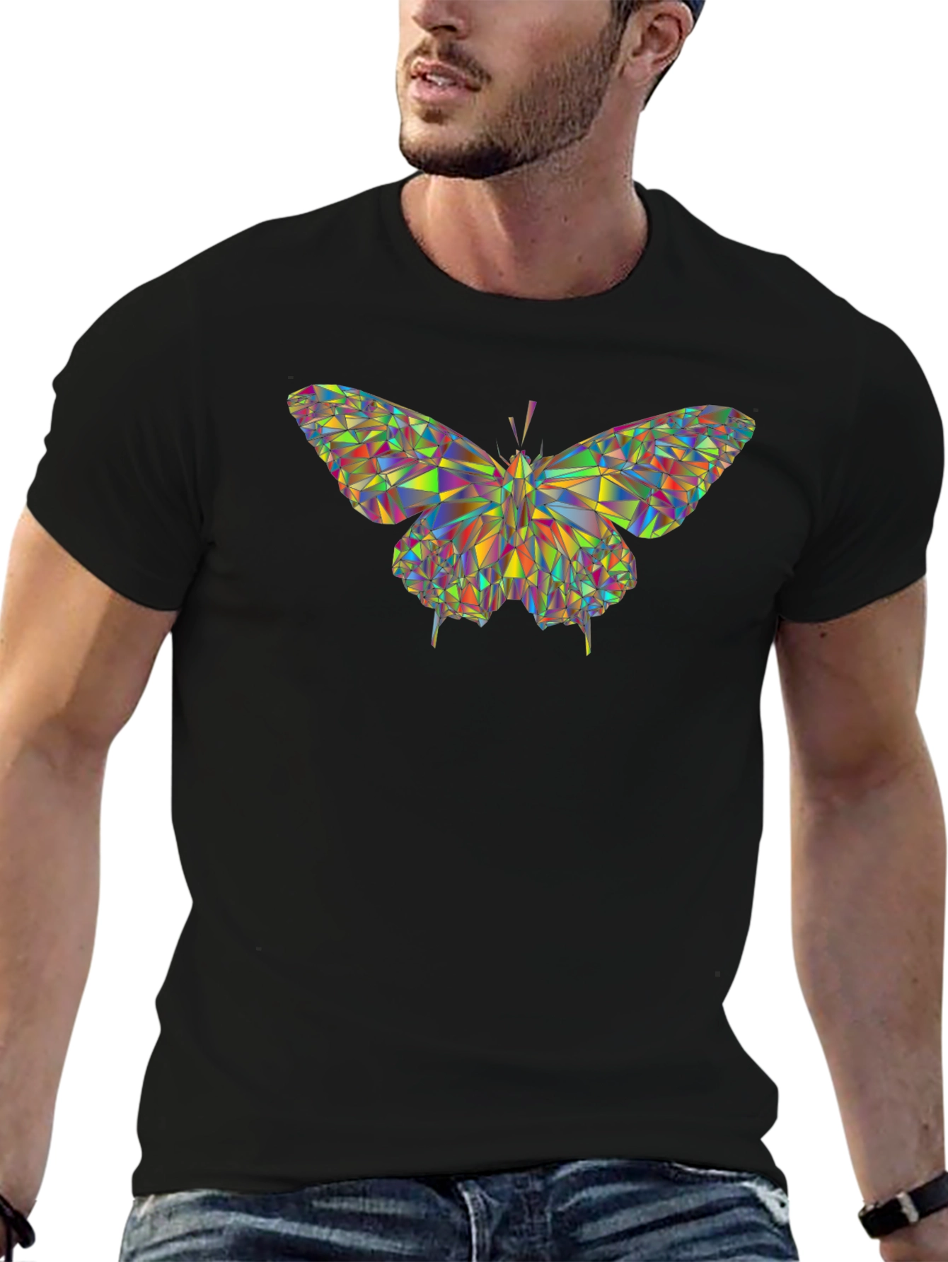 Prismatic Butterfly Black T-Shirt