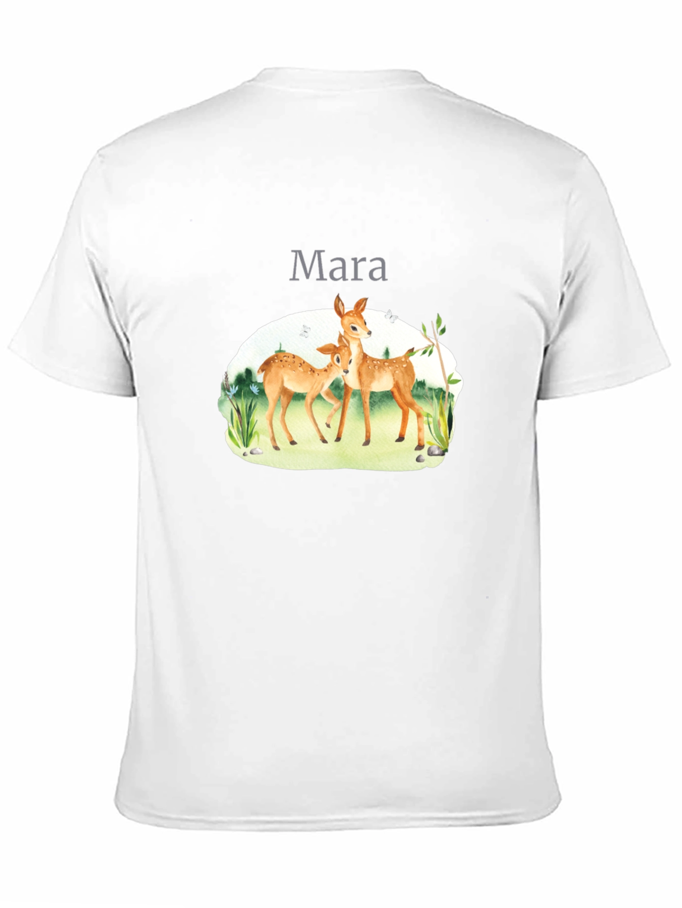 Mara Deer Graphic Tee - Black Cotton Comfort
