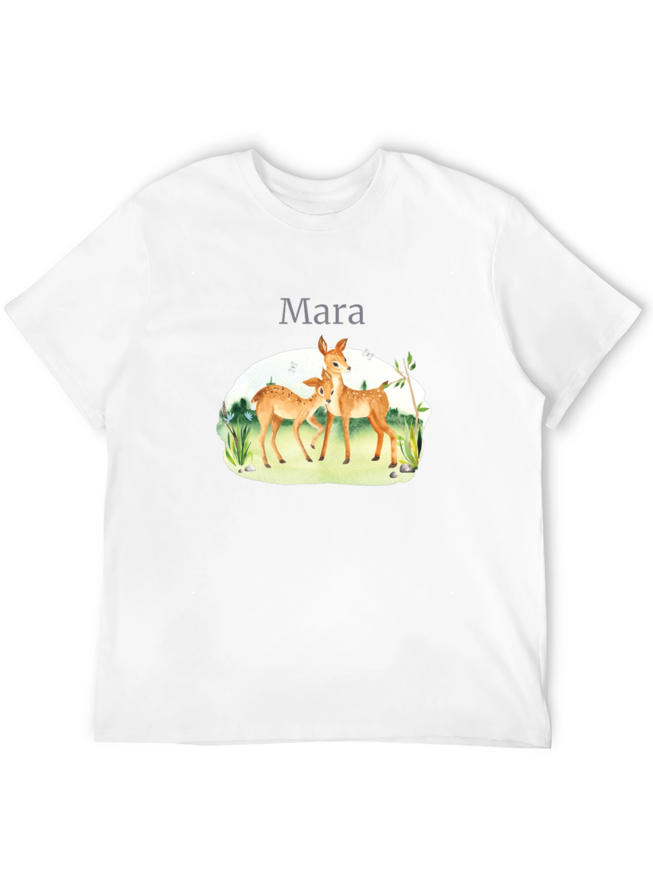 Mara Deer Graphic Tee - Black Cotton Comfort