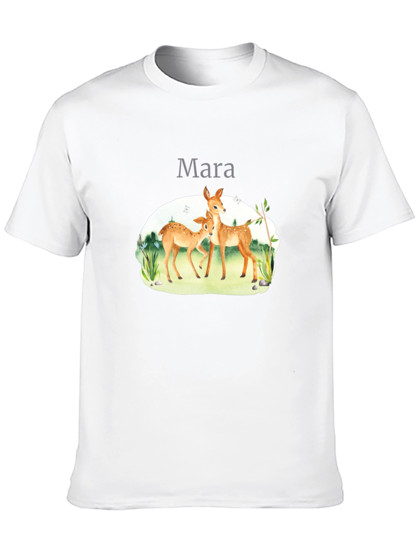 Mara Deer Graphic Tee - Black Cotton Comfort