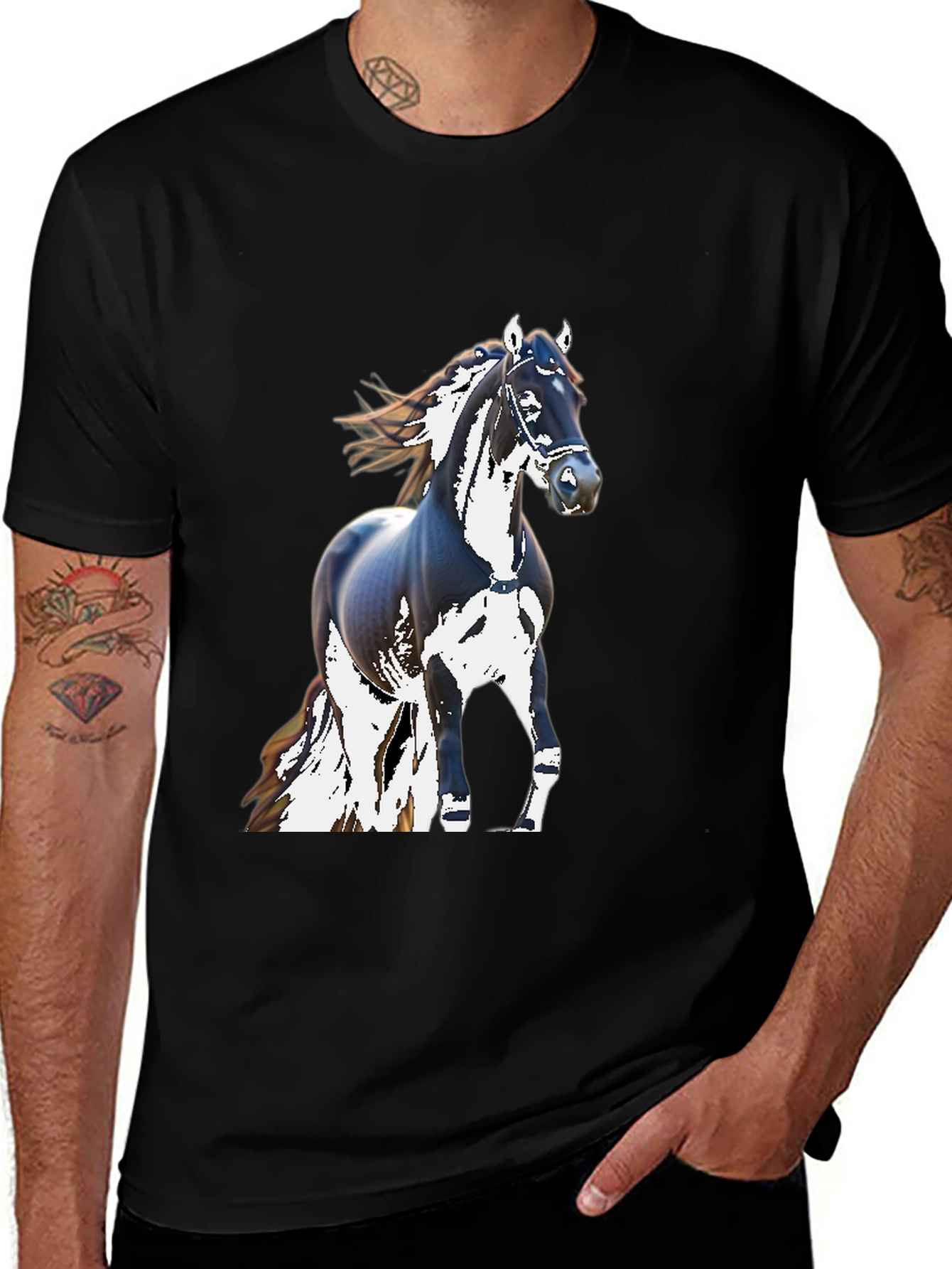 Black Horse Graphic T-Shirt
