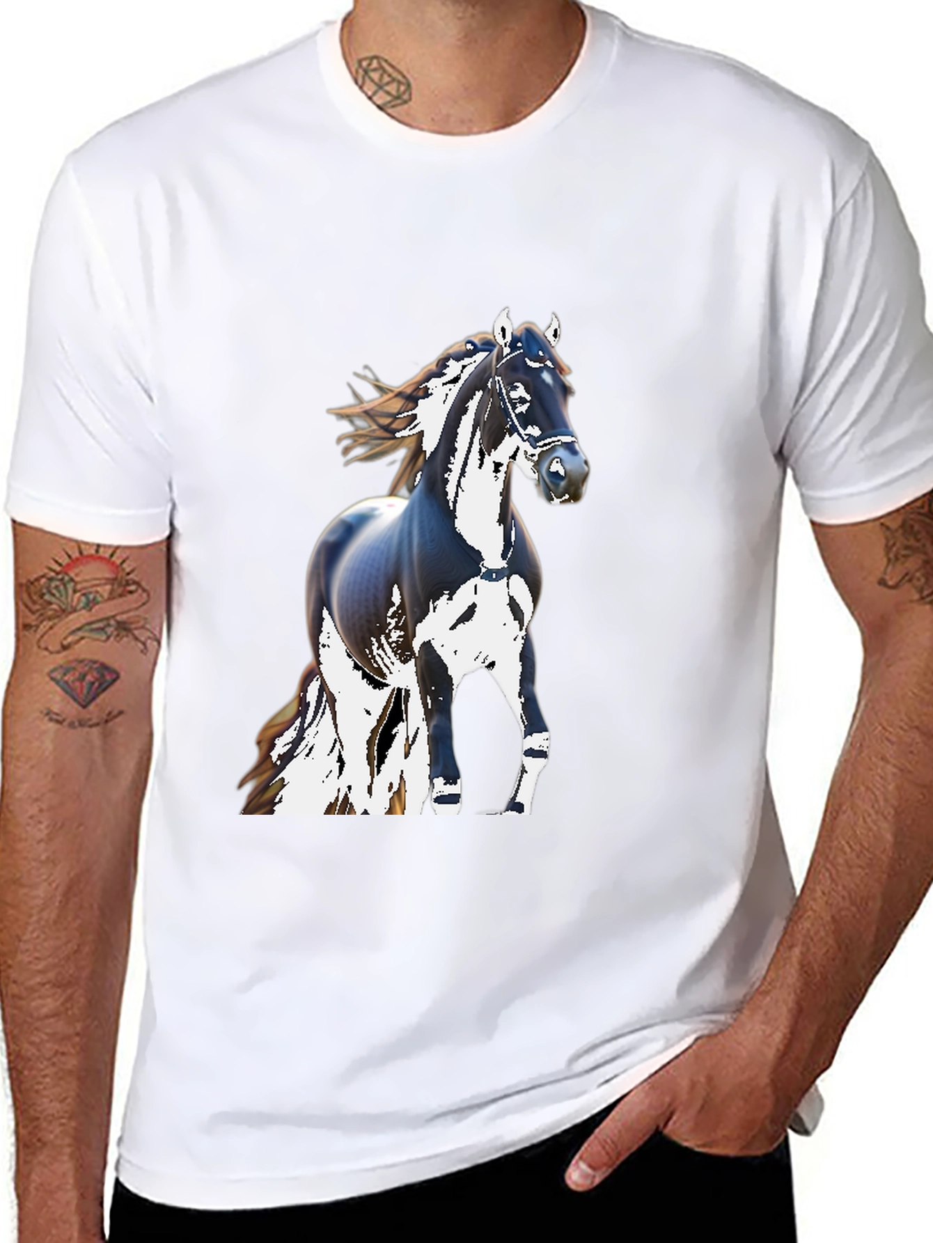 Black Horse Graphic T-Shirt