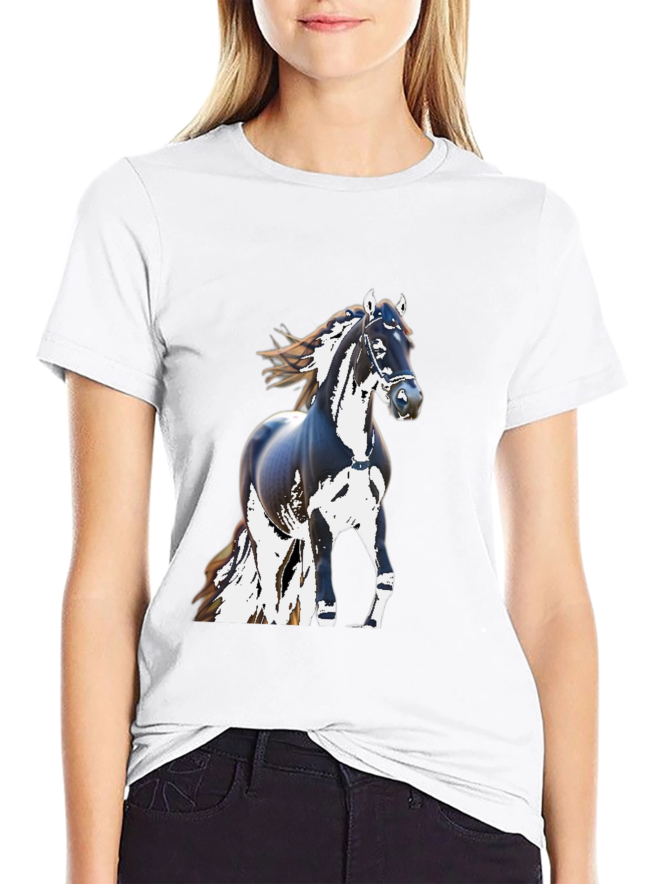 Black Horse Graphic T-Shirt