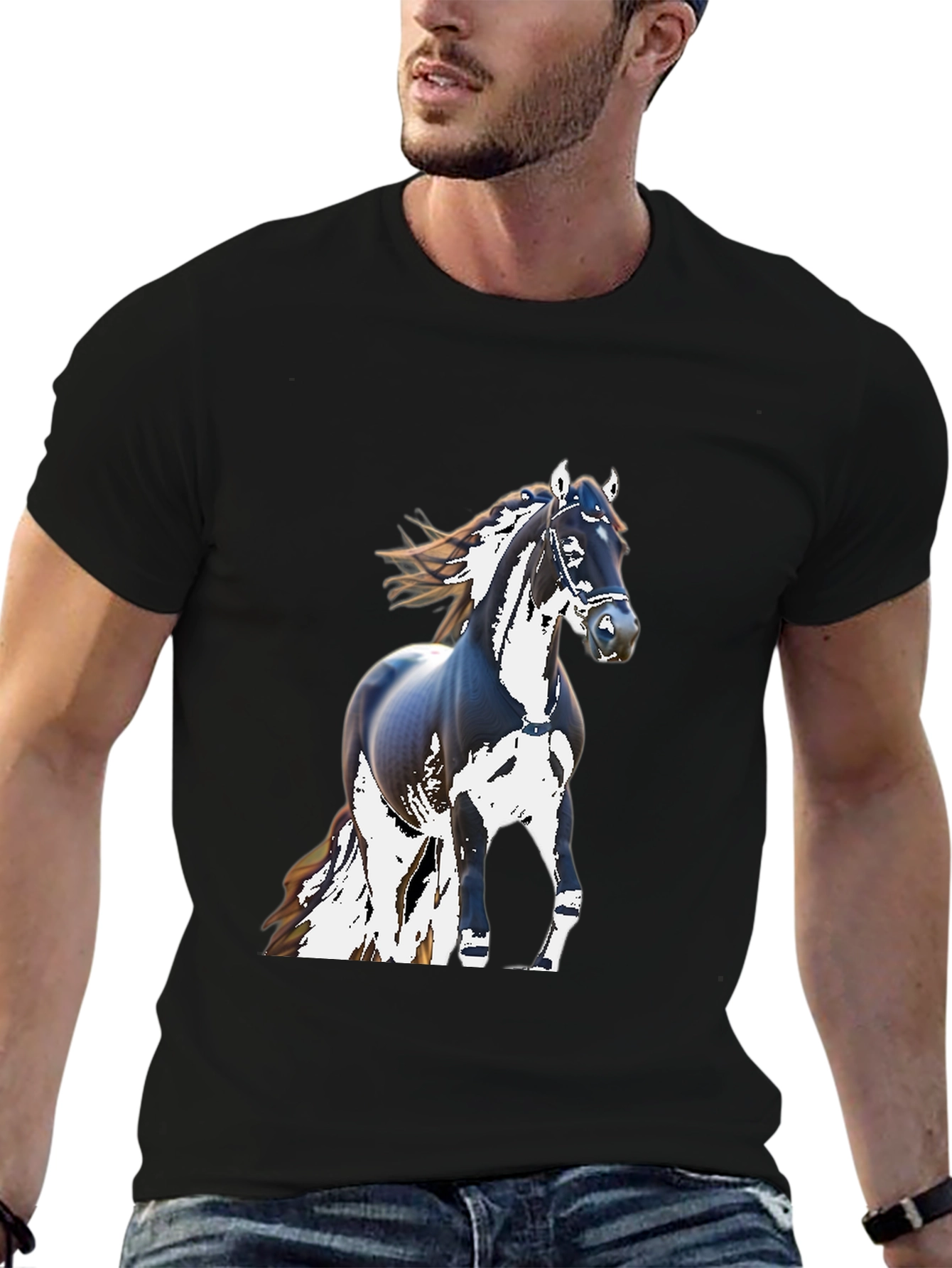 Black Horse Graphic T-Shirt