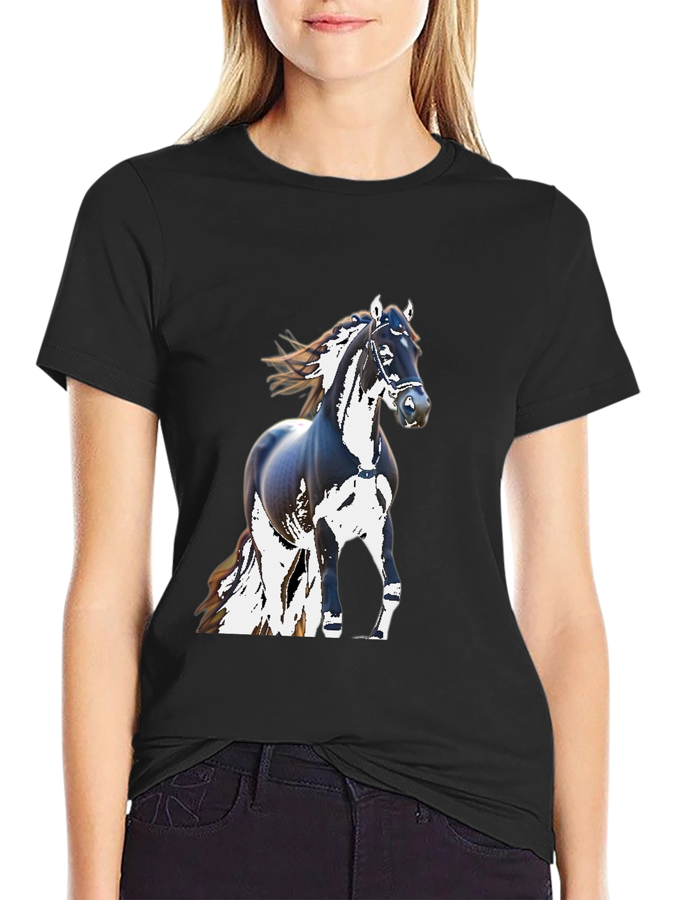Black Horse Graphic T-Shirt