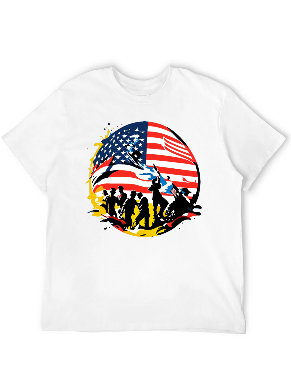 Patriotic American Flag Graphic T-Shirt