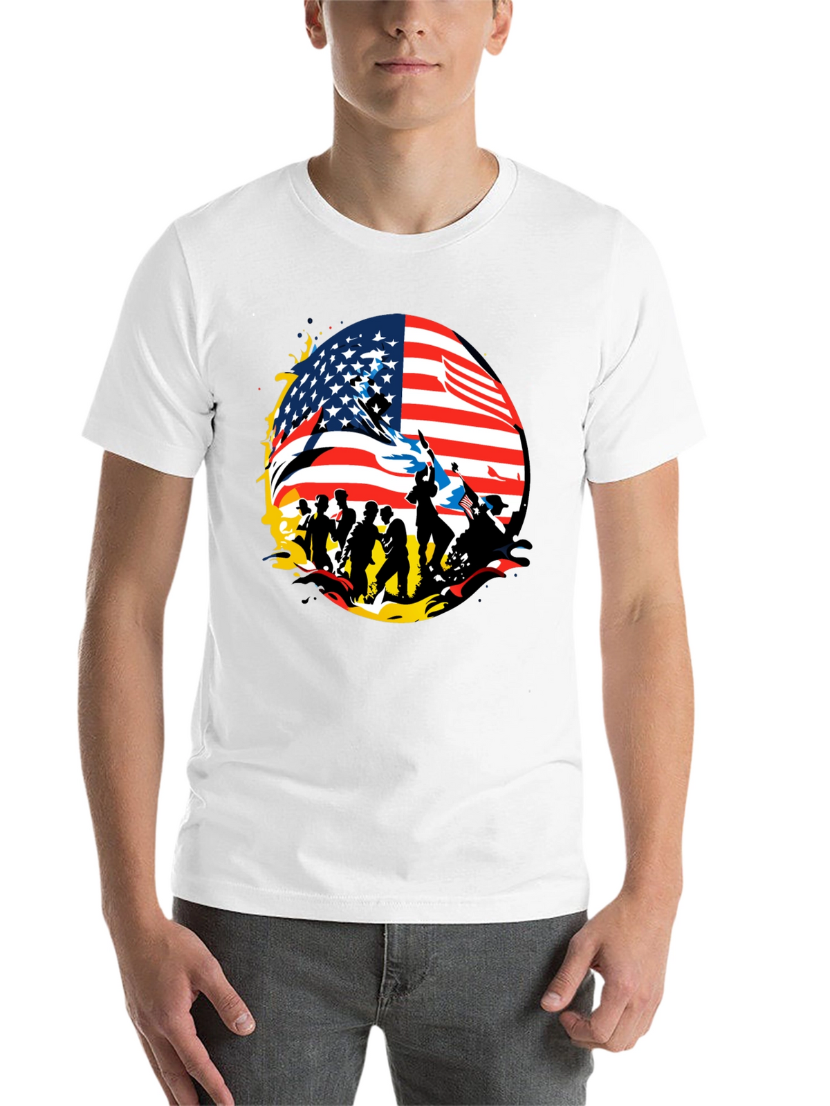 Patriotic American Flag Graphic T-Shirt