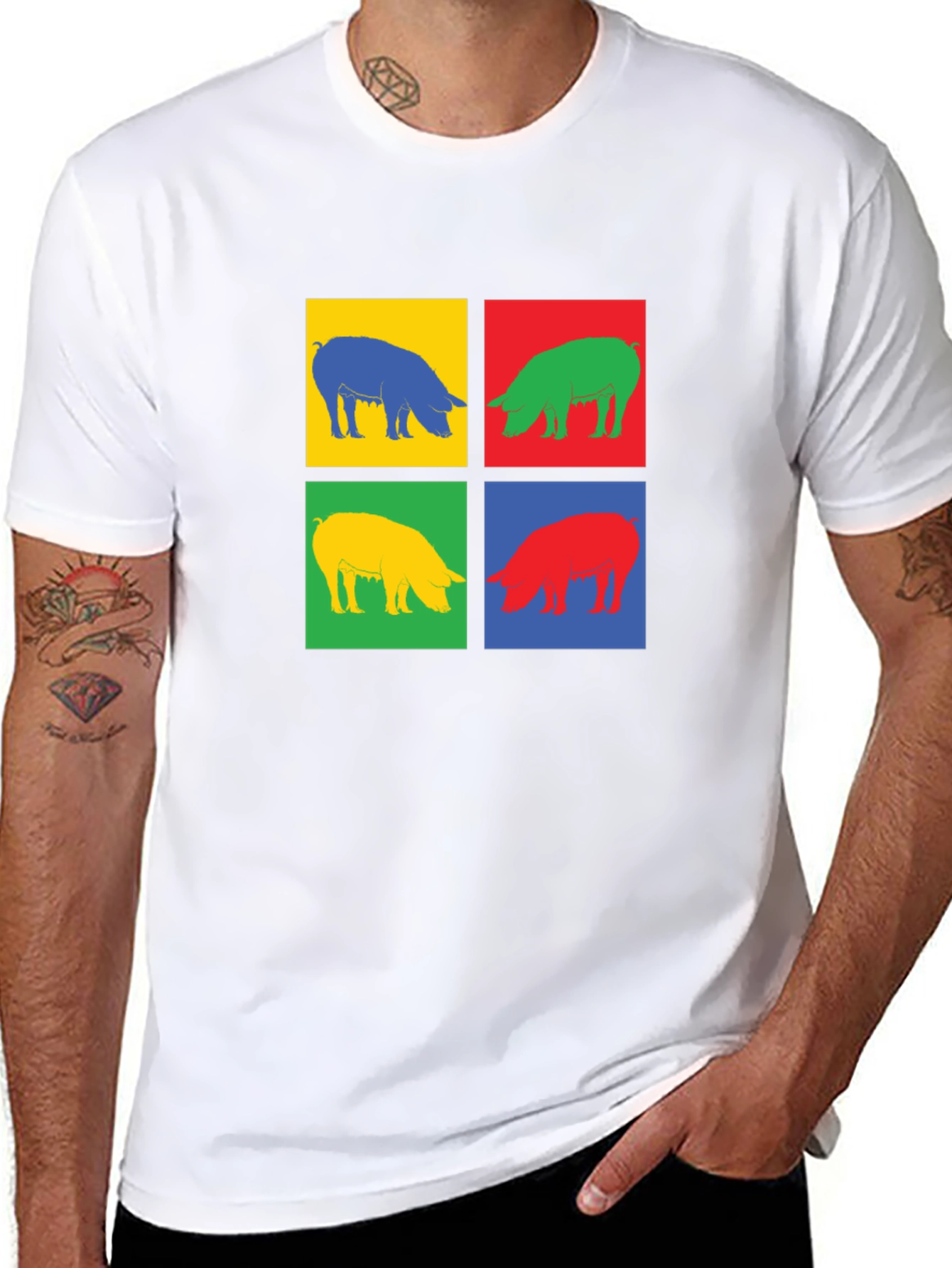 Pop Art Pig Graphic Tee - Trendy & Unique!