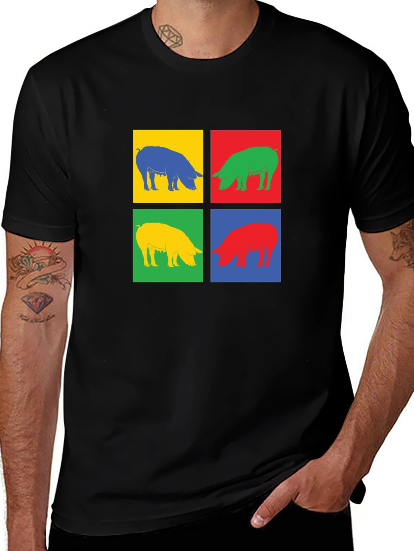 Pop Art Pig Graphic Tee - Trendy & Unique!