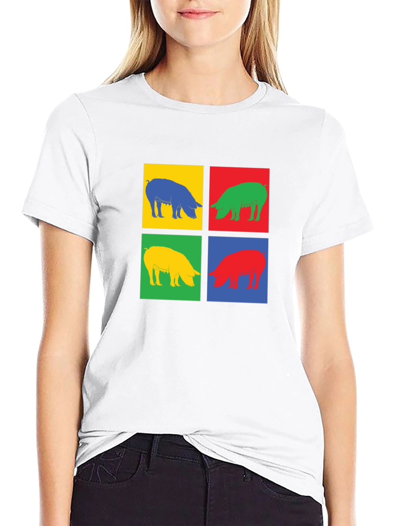 Pop Art Pig Graphic Tee - Trendy & Unique!