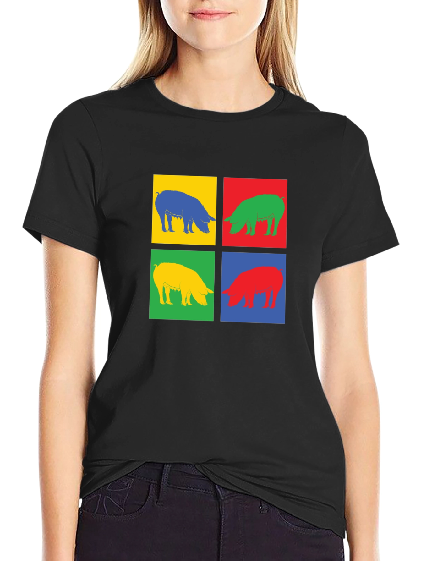 Pop Art Pig Graphic Tee - Trendy & Unique!