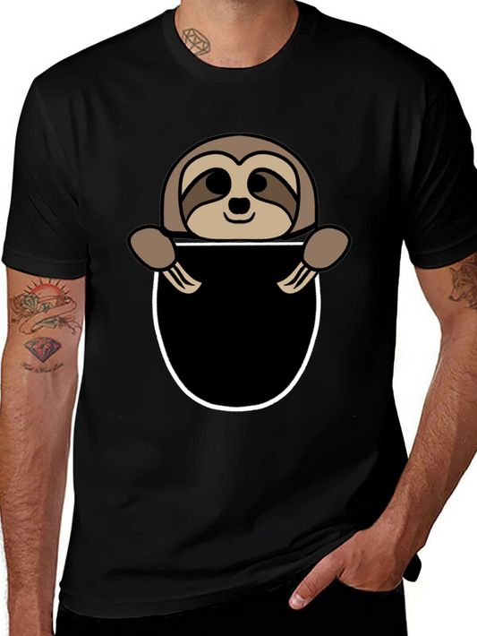 Sloth Pocket Graphic Tee - Novelty Animal T-Shirt