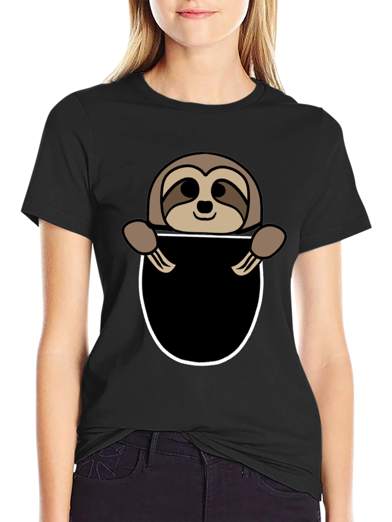 Sloth Pocket Graphic Tee - Novelty Animal T-Shirt
