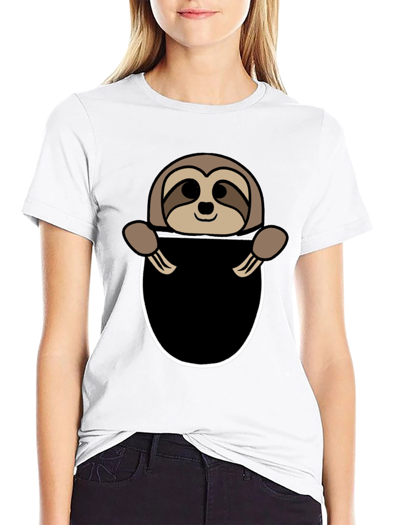 Sloth Pocket Graphic Tee - Novelty Animal T-Shirt