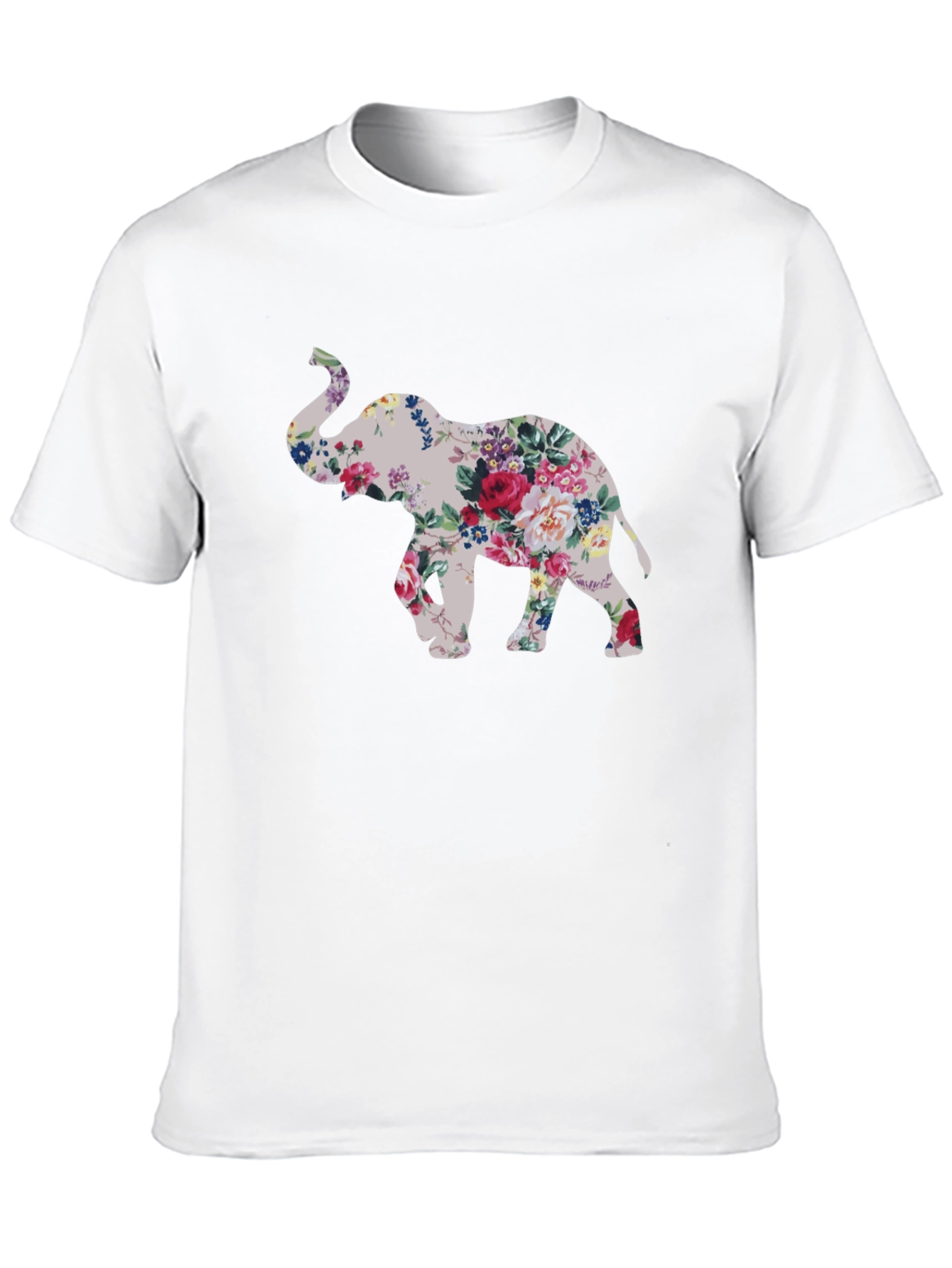 Floral Elephant Graphic T-Shirt